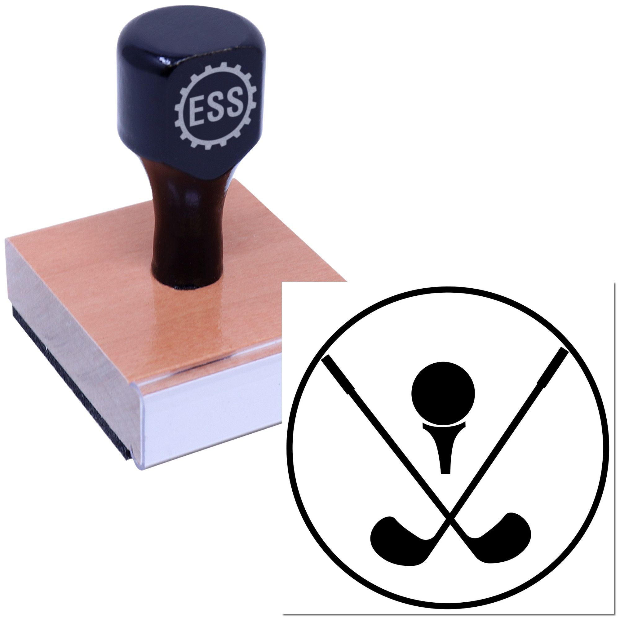 Crossed Golf Emblem Card Making Rubber Stamp