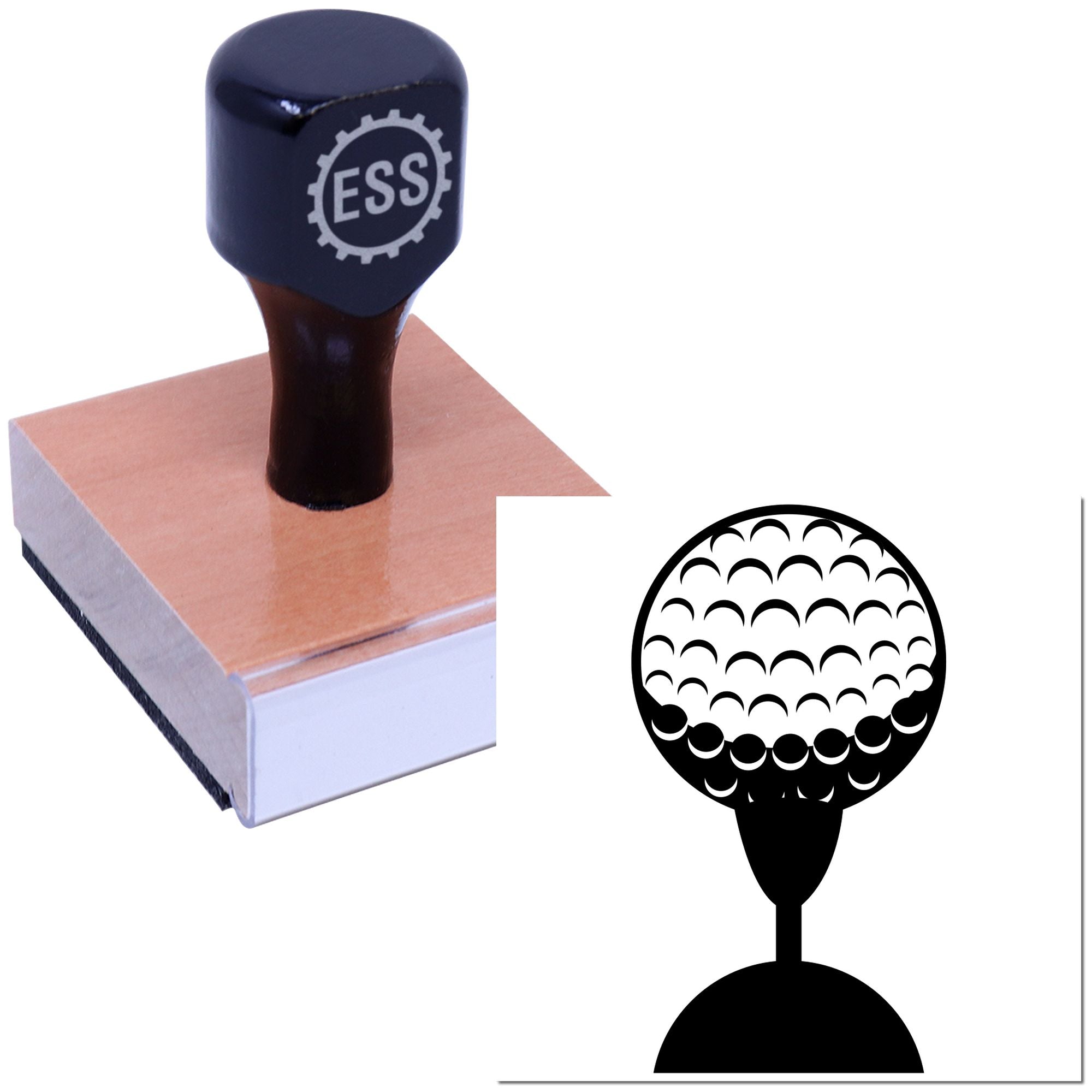 Mirrored Golf Ball Journaling Rubber Stamp