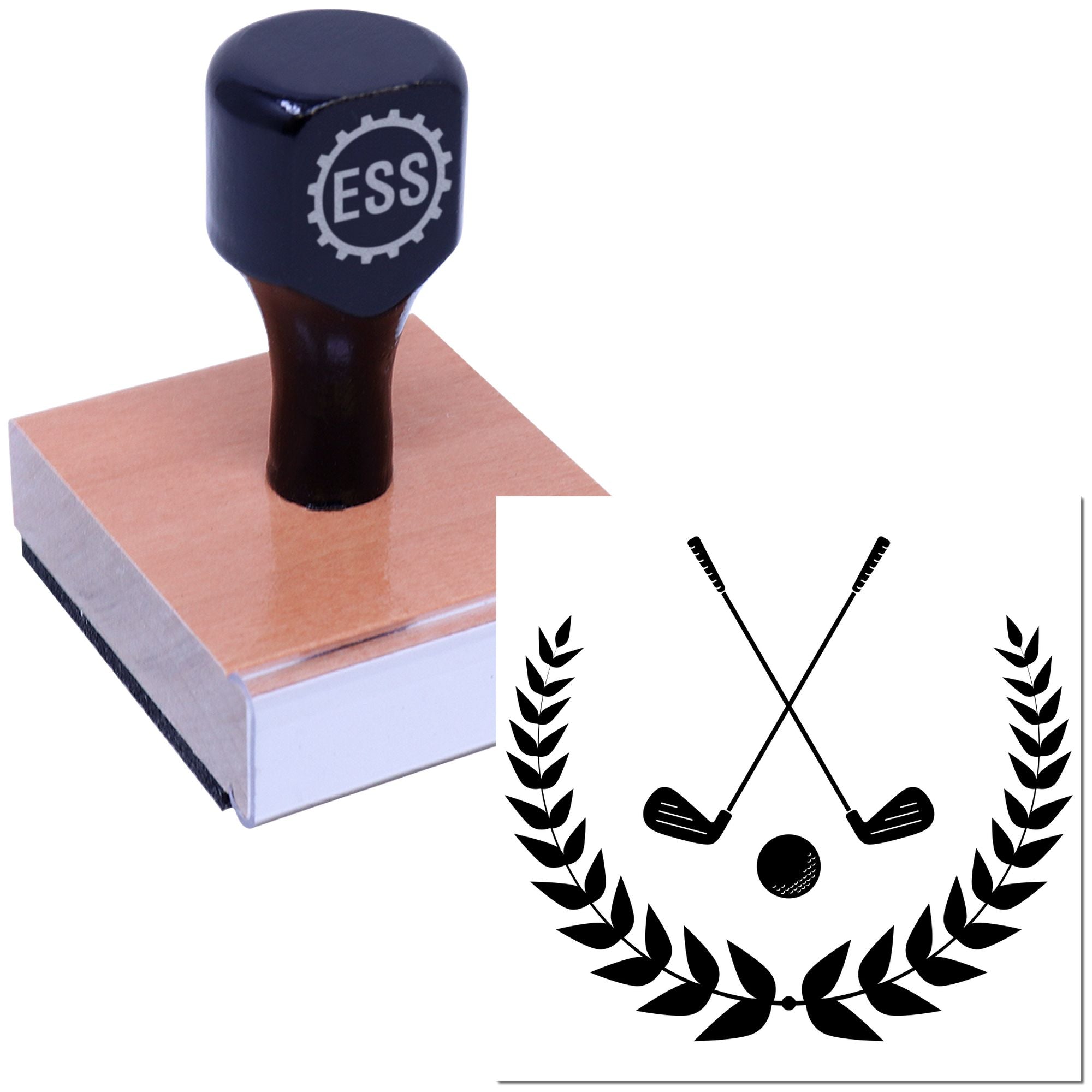 Laurel Golf Crest Paper Goods Rubber Stamp