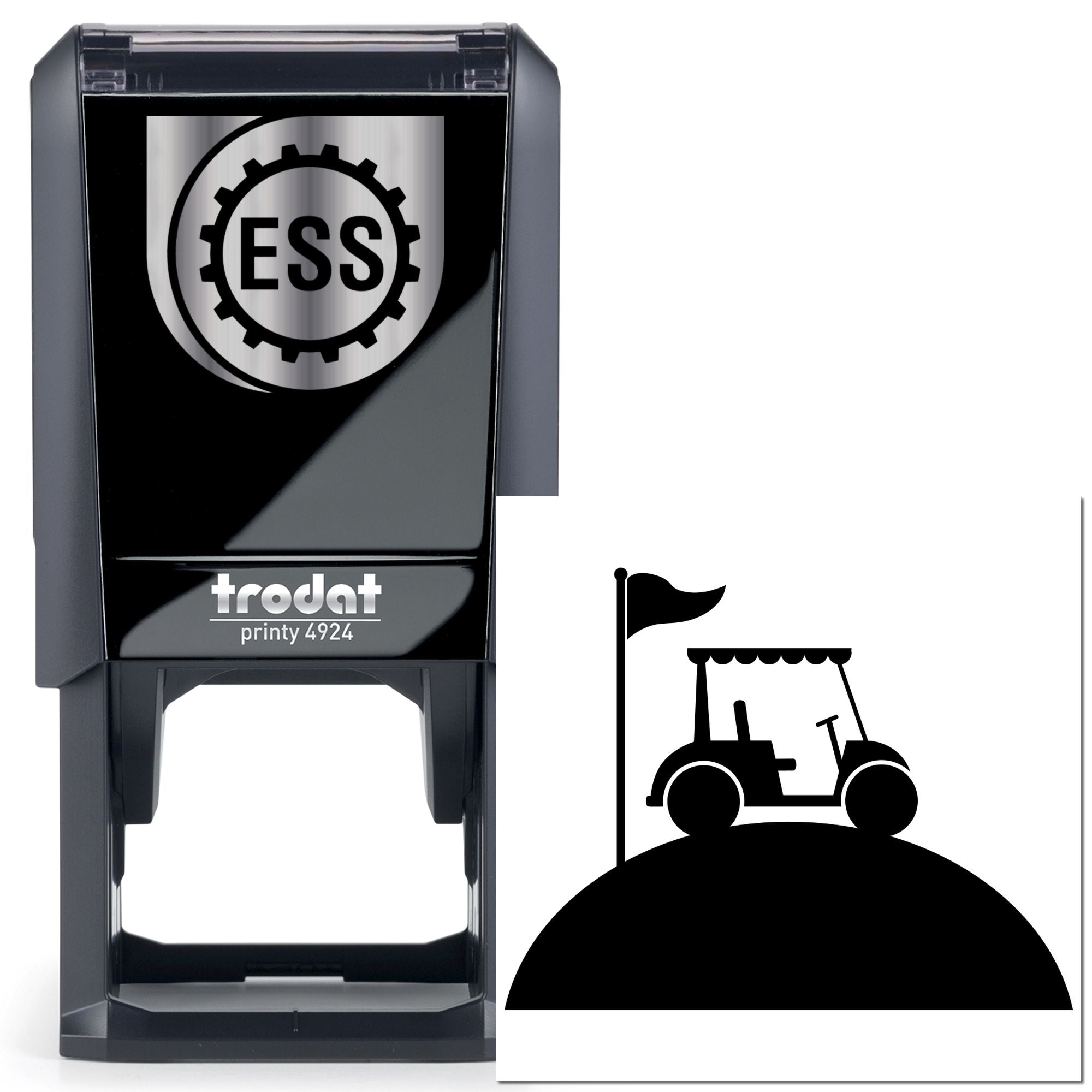 Self-Inking Golf Cart Greeting Card Stamp