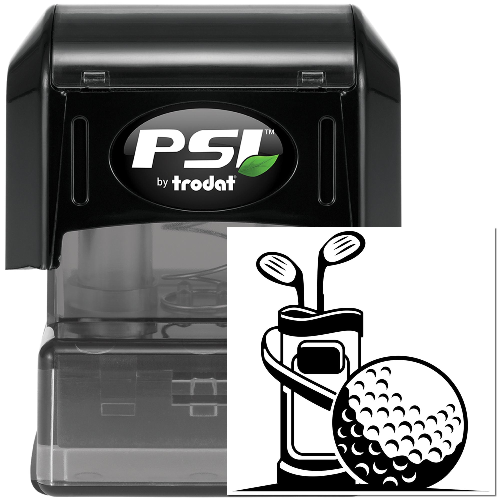 Pre-Inked Golf Club Set Greeting Card Stamp