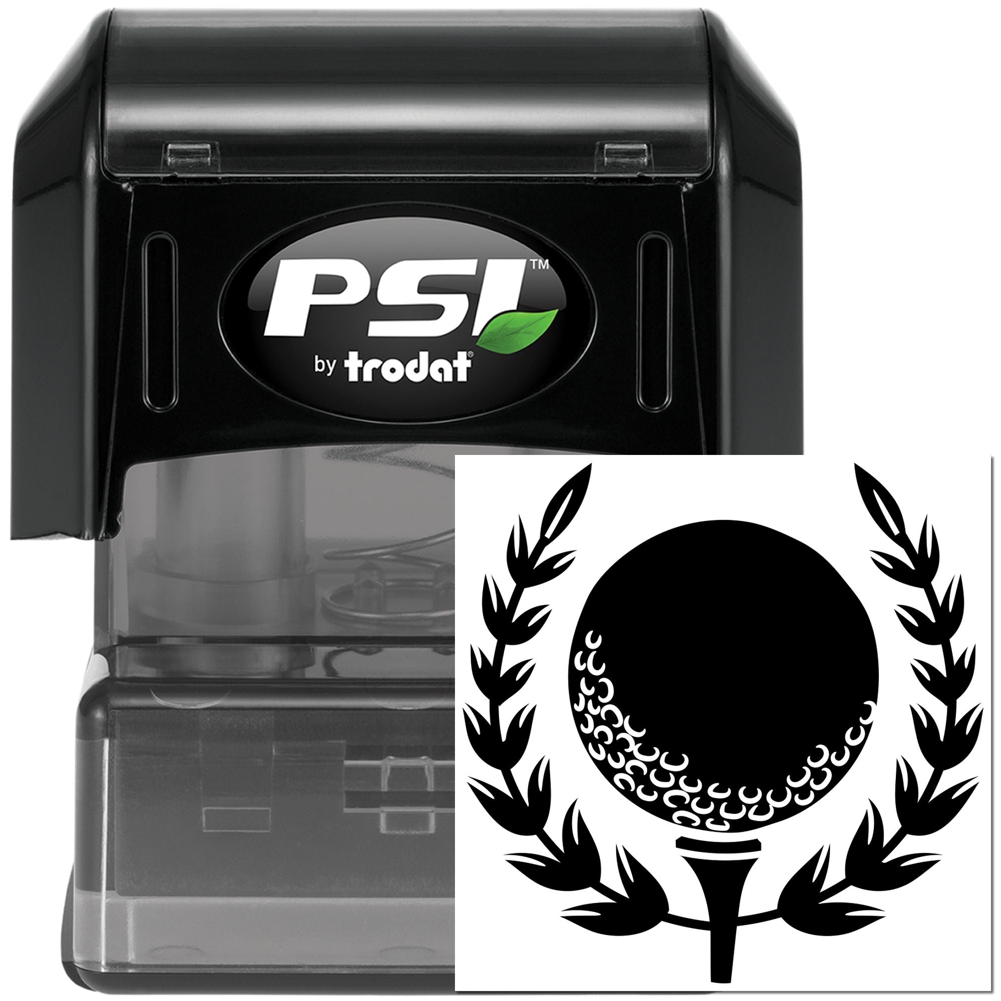 Pre-Inked Golf Ball Crest Mini Card Stamp