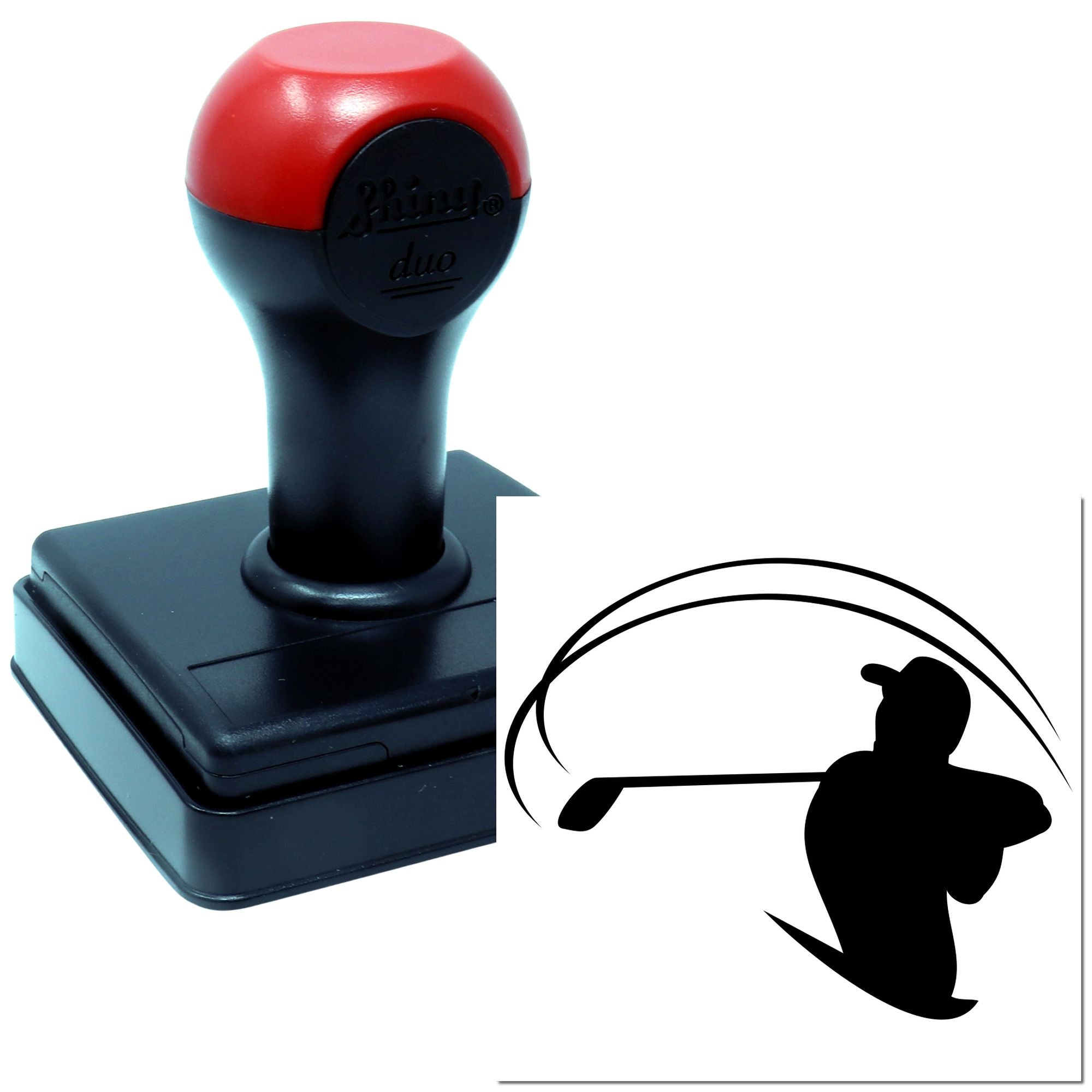 Duo Dynamic Golfer Silhouette In Motion Hand Stamp
