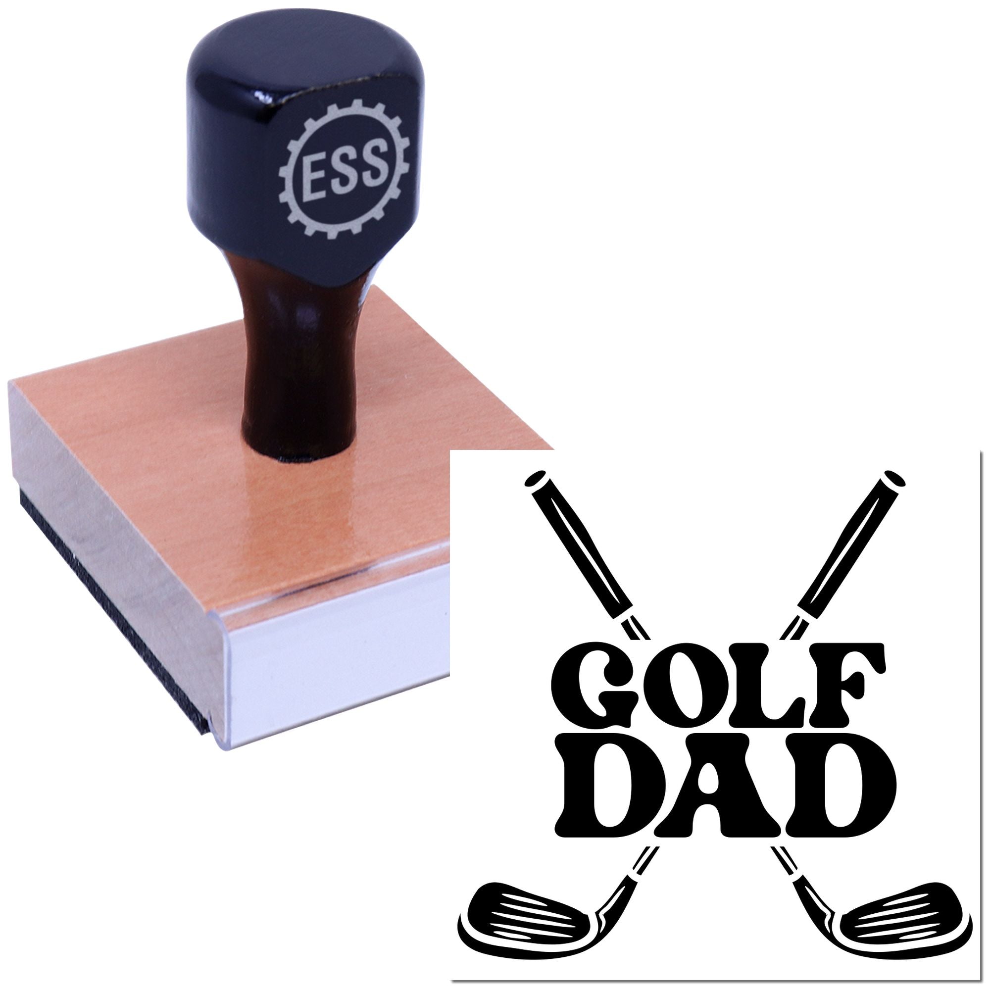 Proud Golf Dad Scrapbooking Rubber Stamp