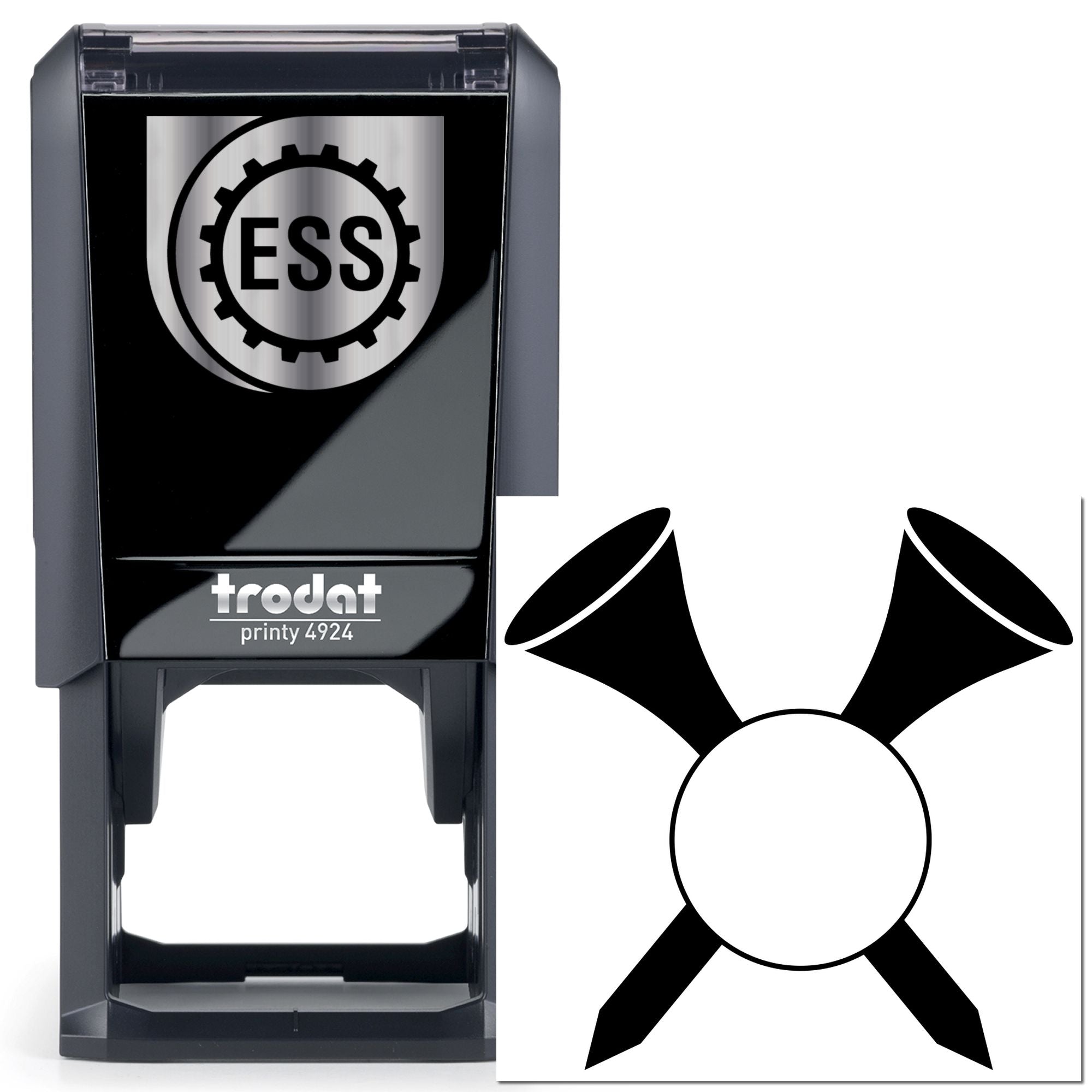 Self-Inking Crossed Knives Card Stamp