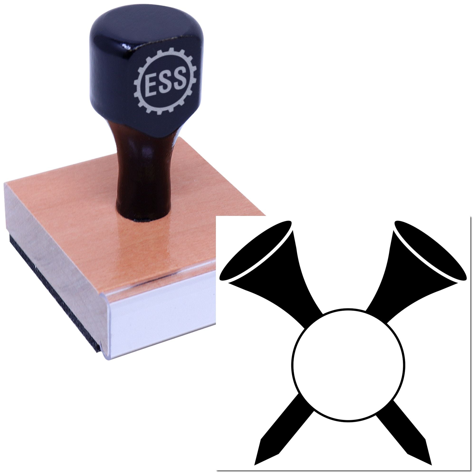 Horned Nail Emblem Card Making Rubber Stamp