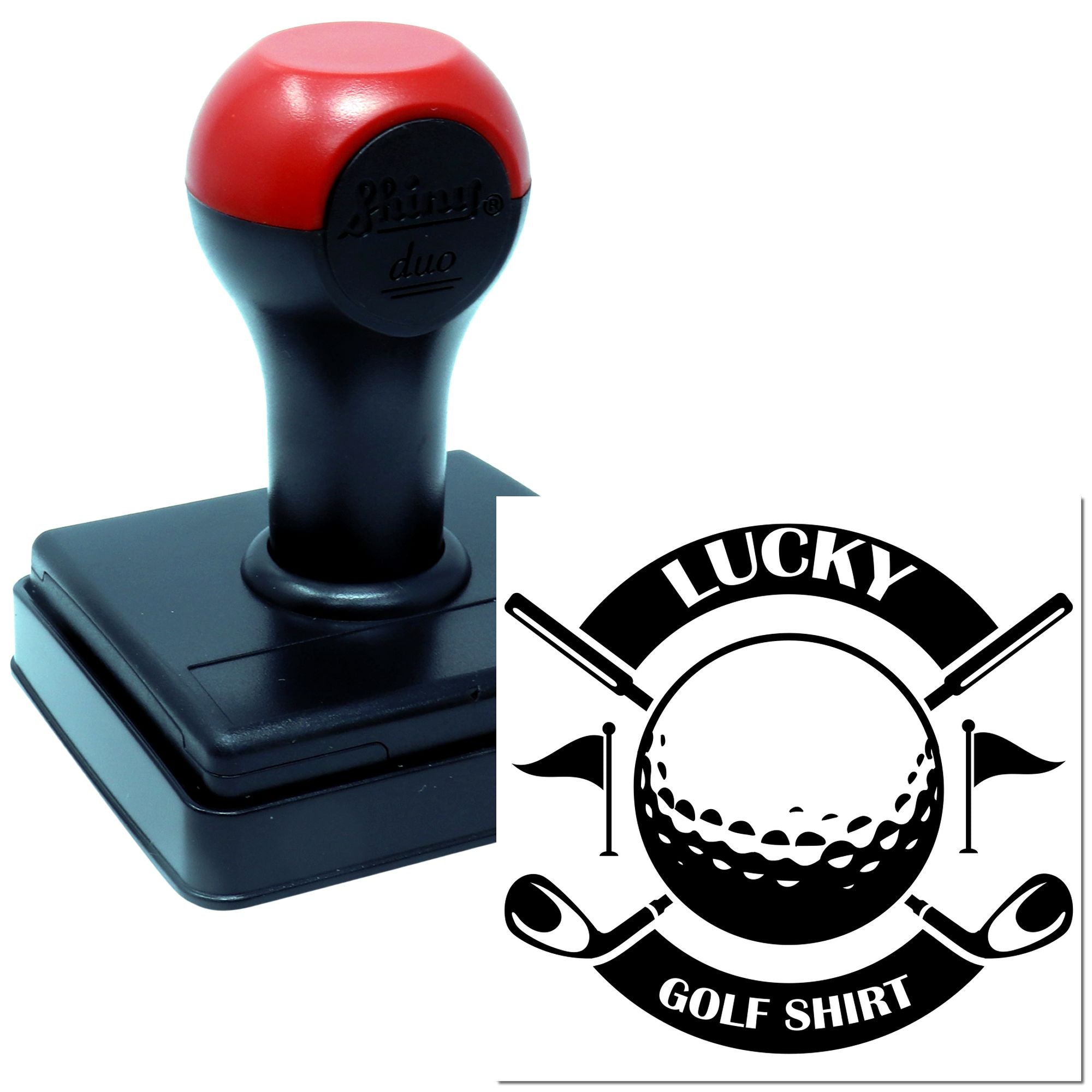 Duo Vintage Lucky Golf Club Crest Hand Stamp