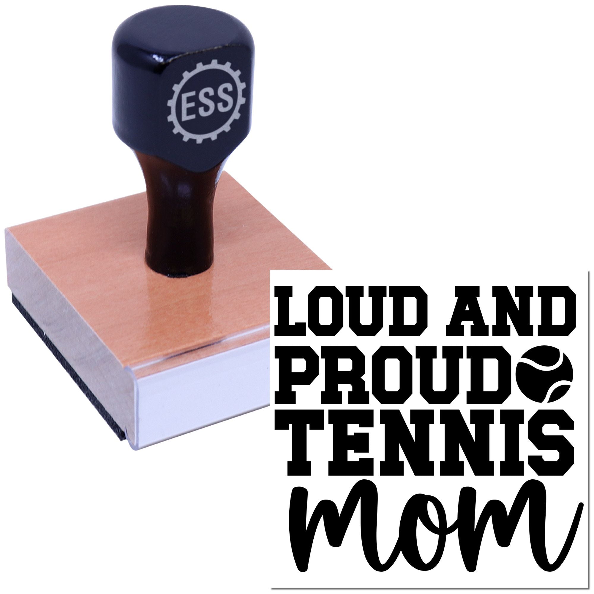 Proud Tennis Mom Greeting Card Rubber Stamp