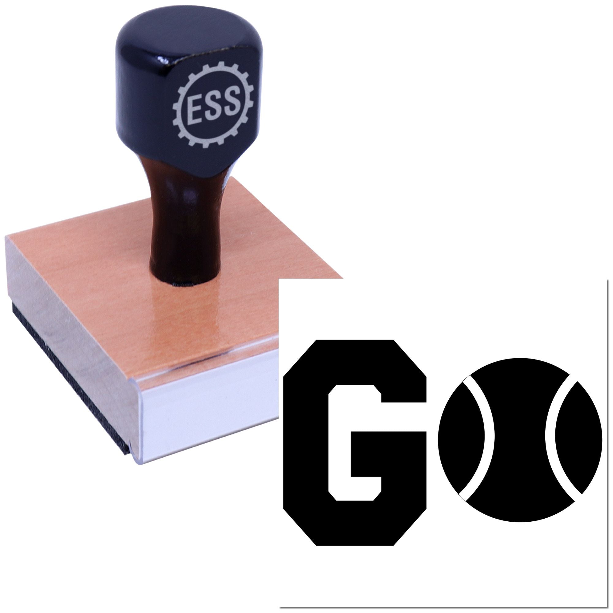 Go Baseball Icon Note Card Rubber Stamp