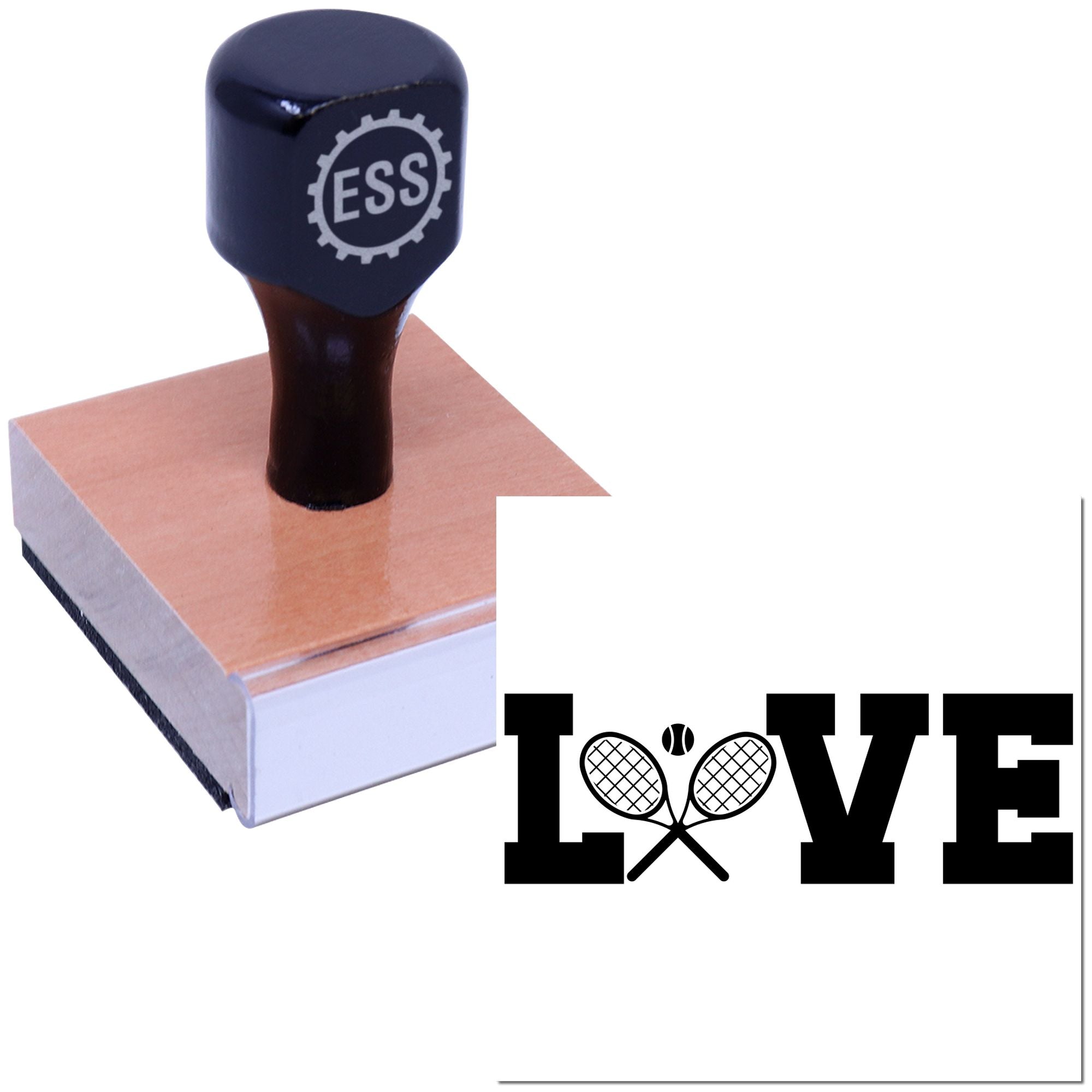 Crossed Racquets Love Postcard Rubber Stamp