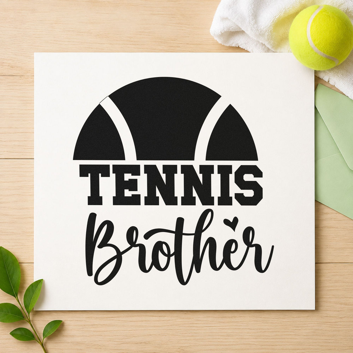 Tennis Brother Half Ball rubber stamp printed in black ink, ready for duty rota sheet and similar paper crafts.