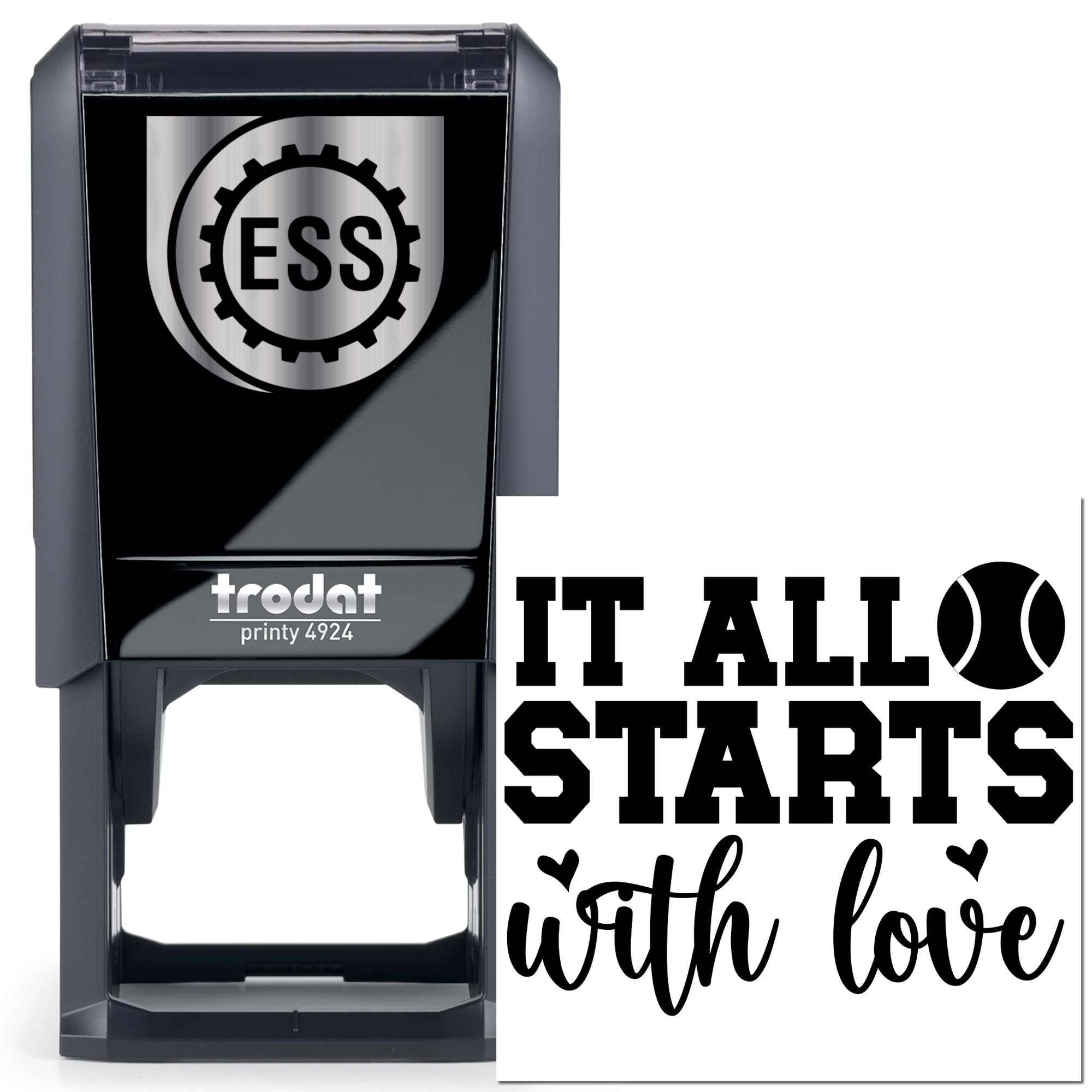 Self-Inking Love Starts Favor Tag Stamp