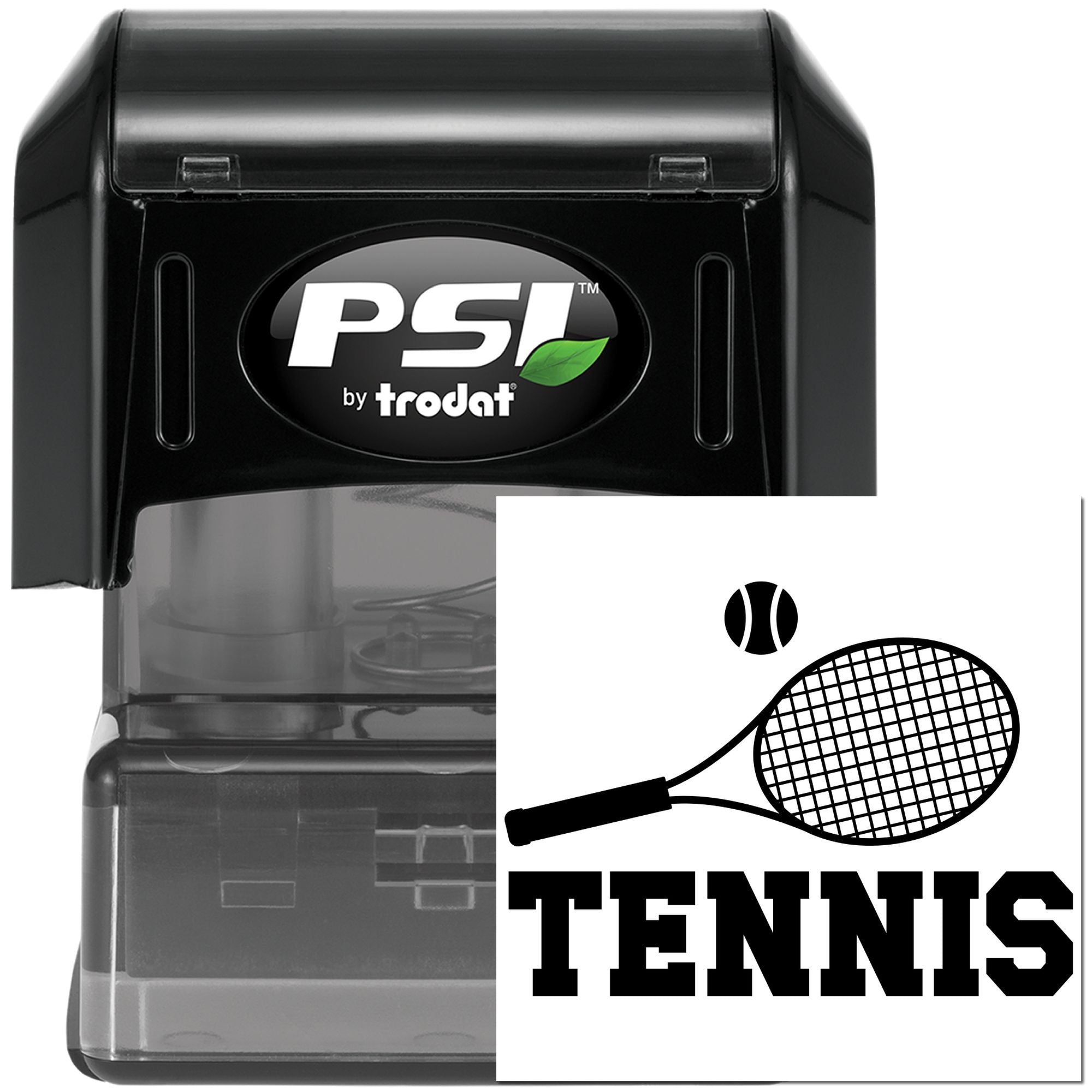 Pre-Inked Tennis Ball Icon Tag Stamp