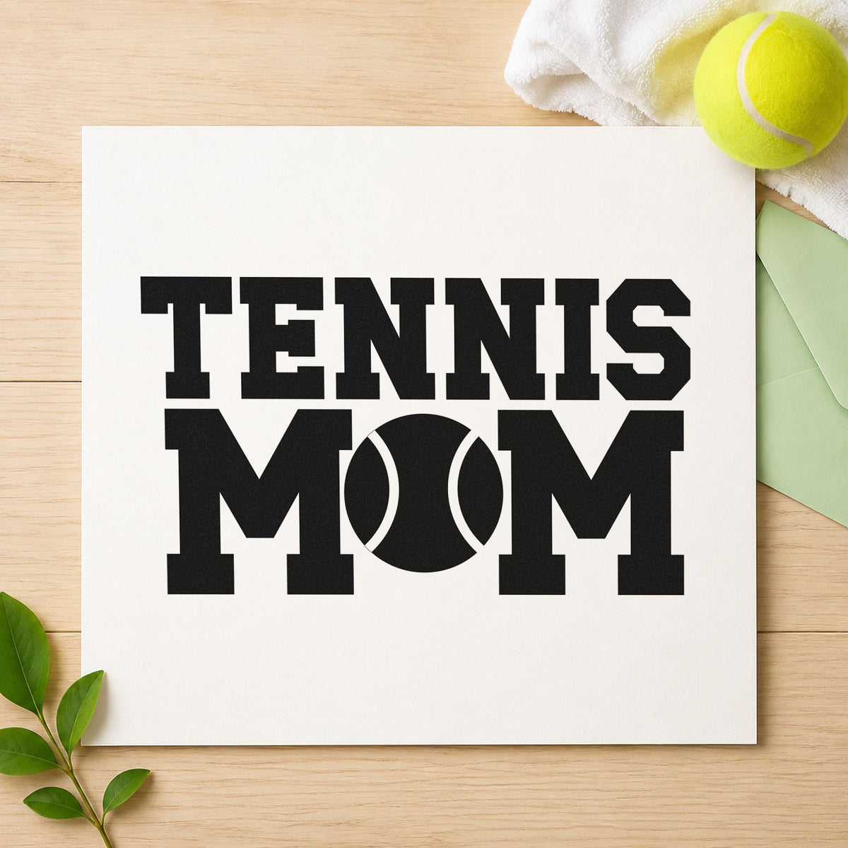Tennis Mom Ball Letter rubber stamp printed in black ink, ready for ride rota sheet and similar paper crafts.