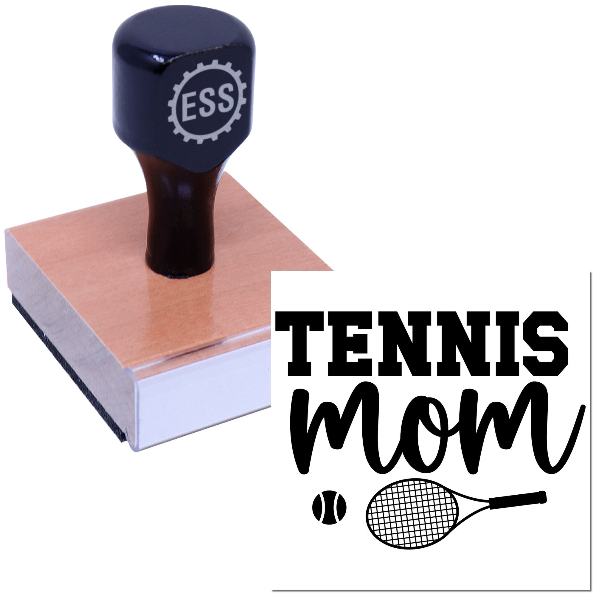Proud Tennis Mom Card Making Rubber Stamp