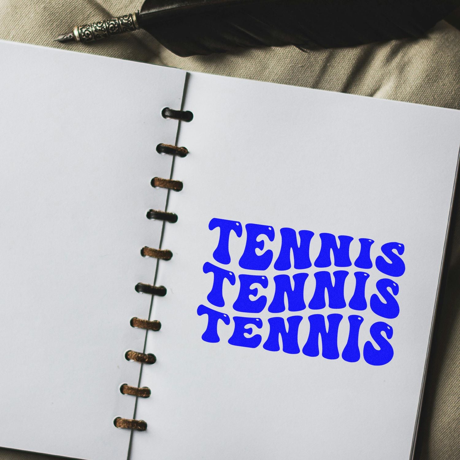 Duo Retro Wavy Tennis Triple Bold Hand Stamp