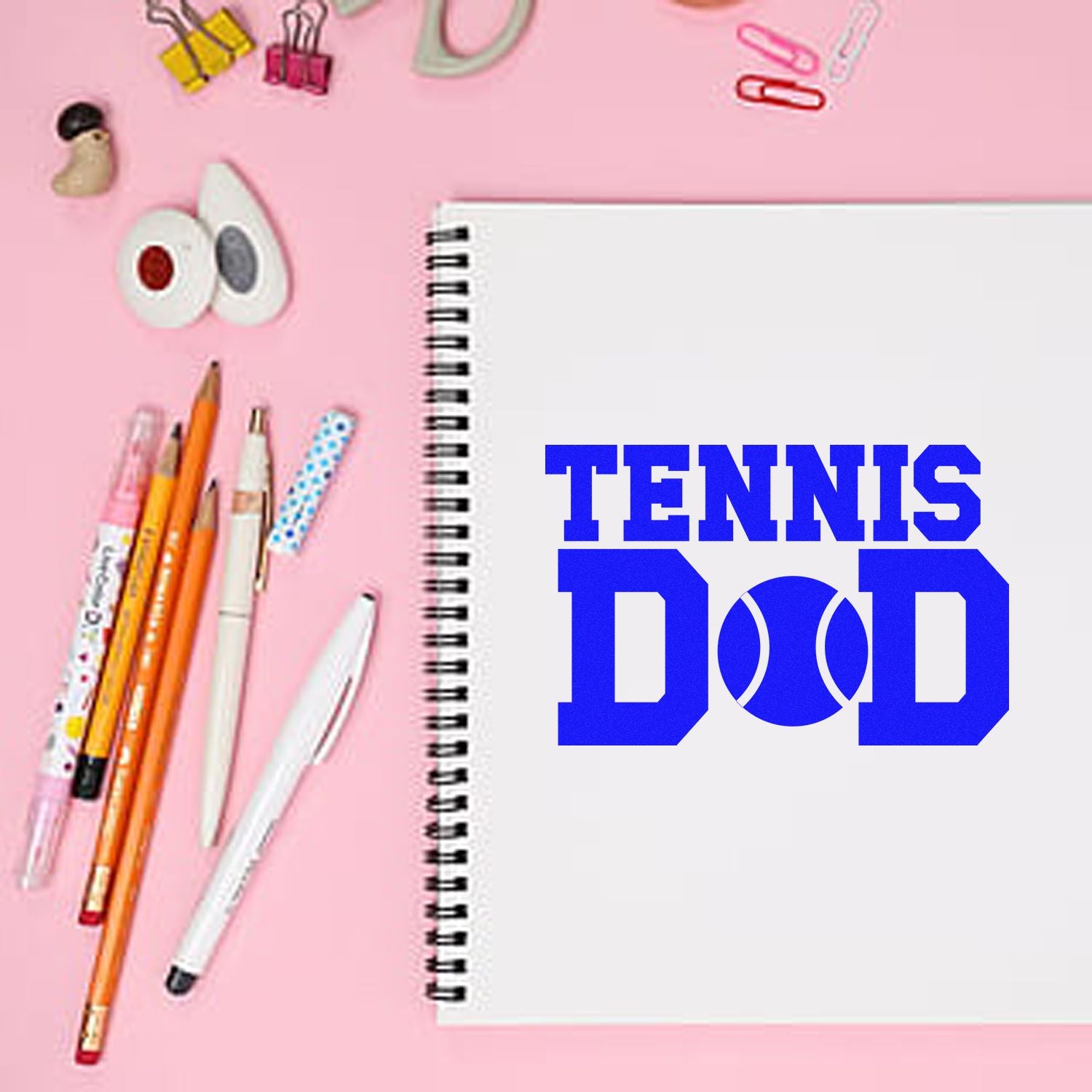 Proud Tennis Dad Mini Card Rubber Stamp