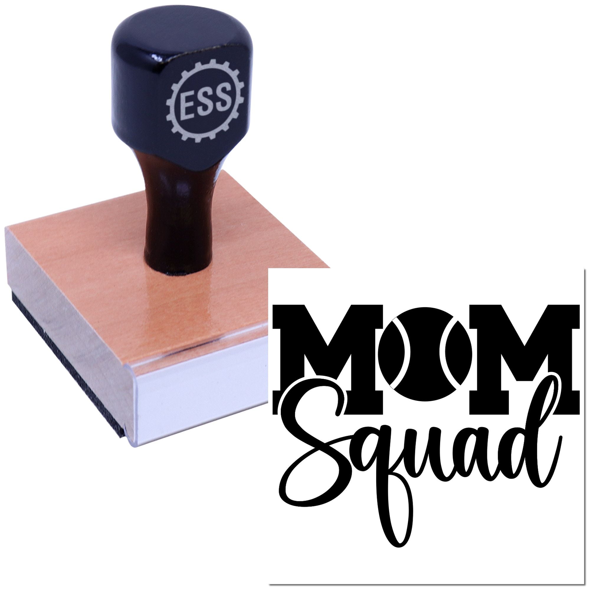 Baseball Mom Squad Tag Rubber Stamp