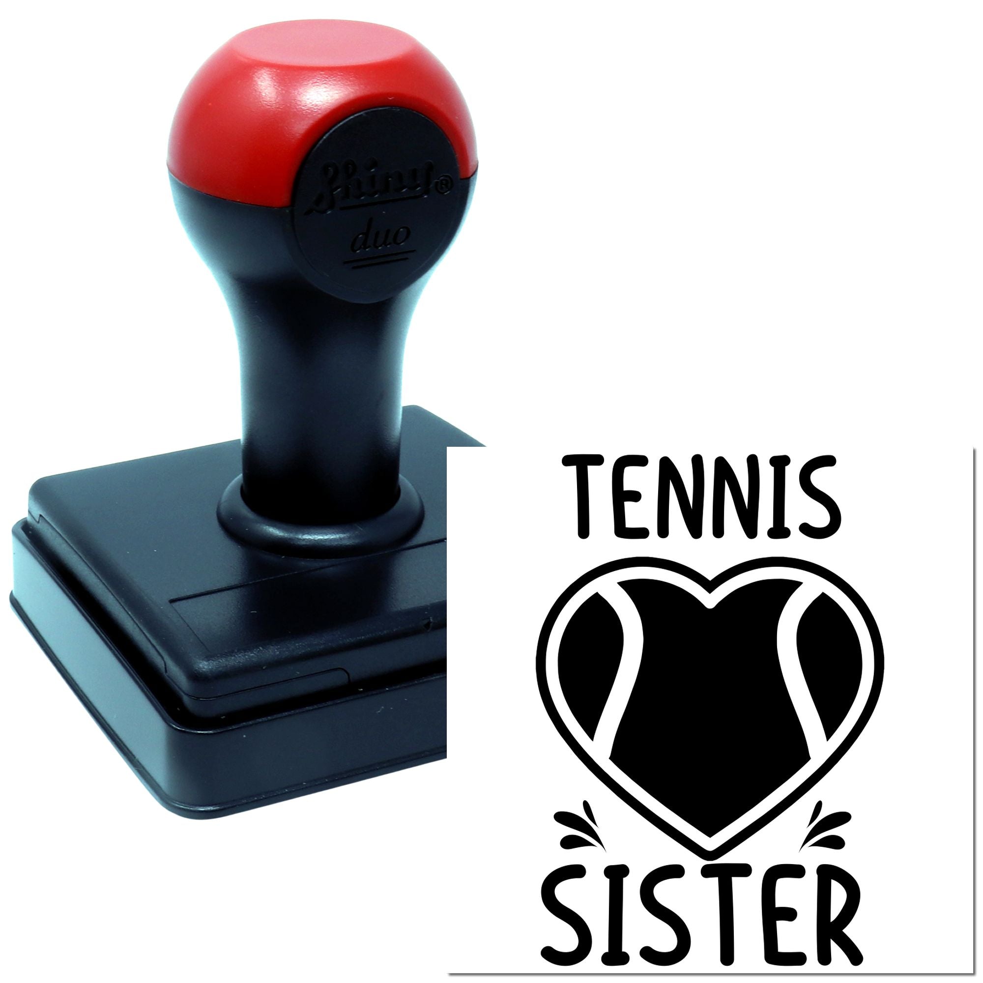 Duo Tennis Heart For Proud Sister Hand Stamp