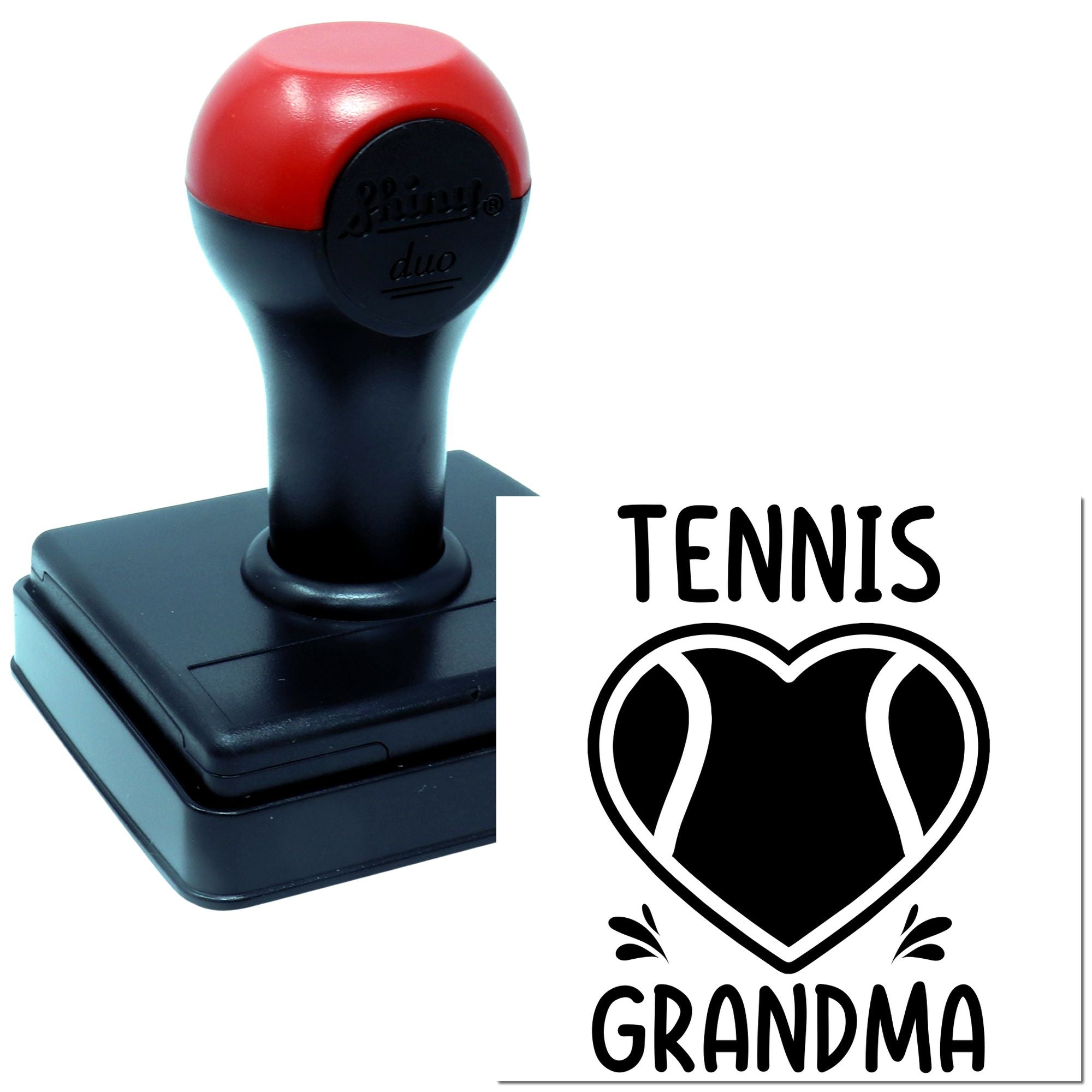 Duo Heart Shaped Tennis Grandma Design Hand Stamp