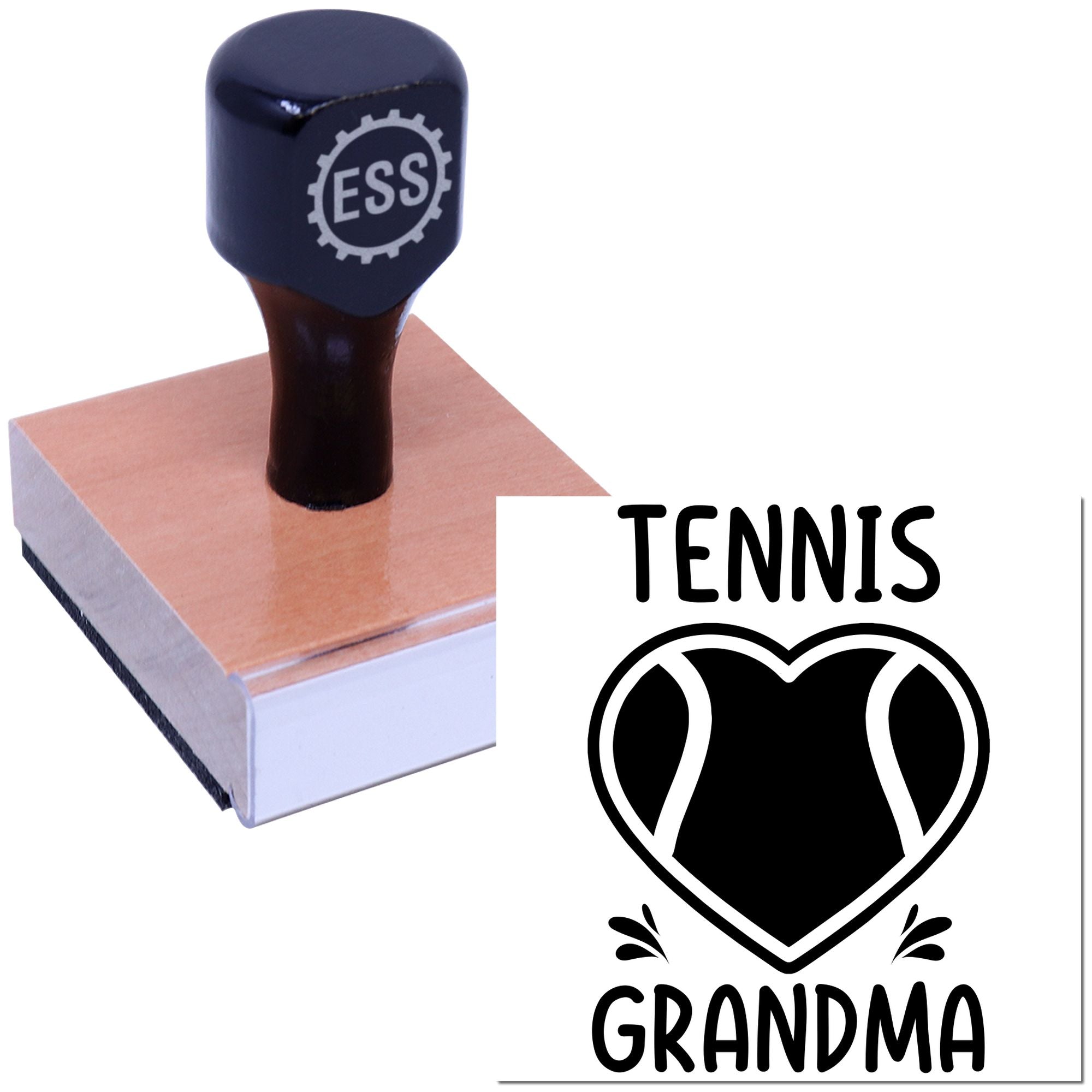 Grandma Loves Tennis Craft Rubber Stamp