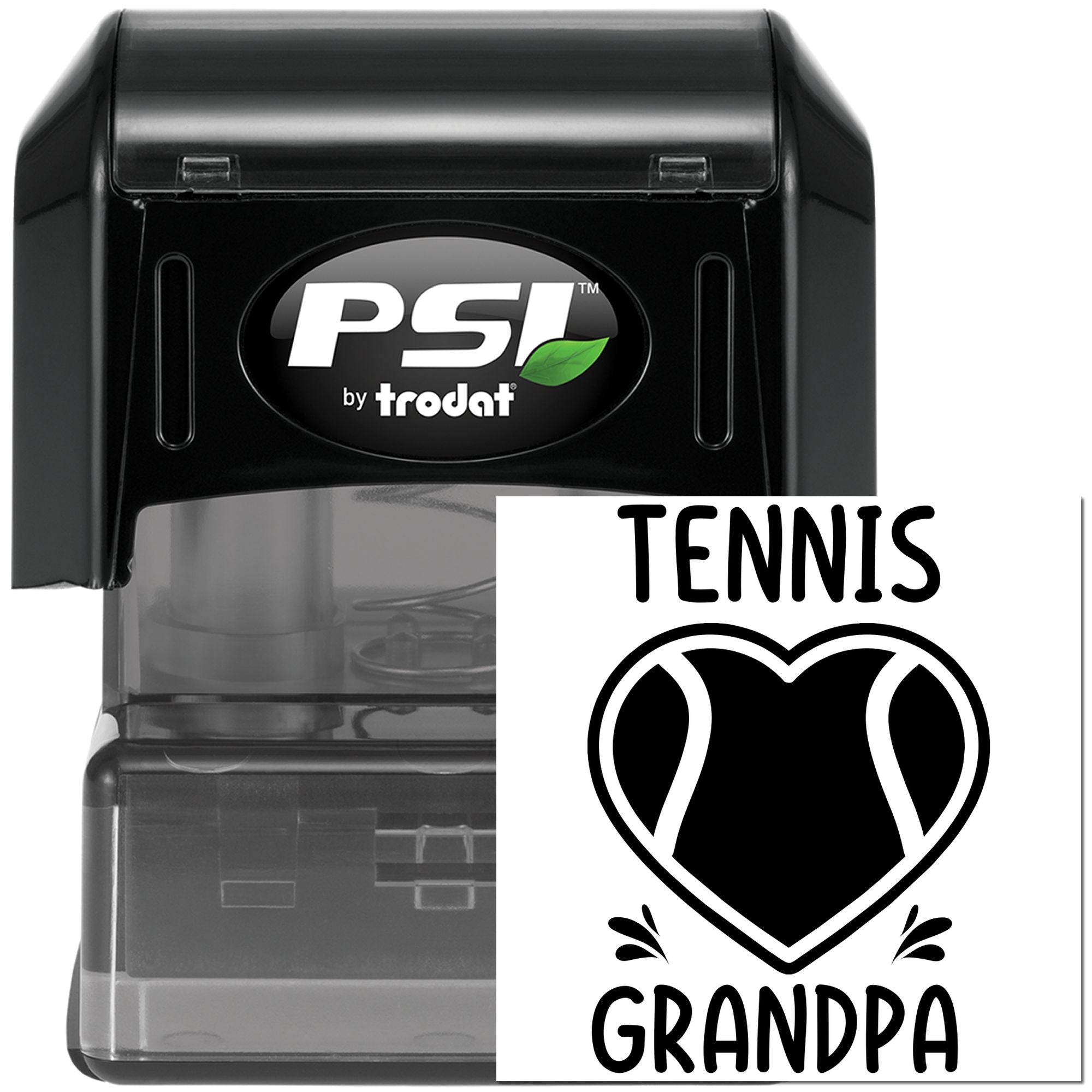 Pre-Inked Grandpa Tennis Heart Place Card Stamp