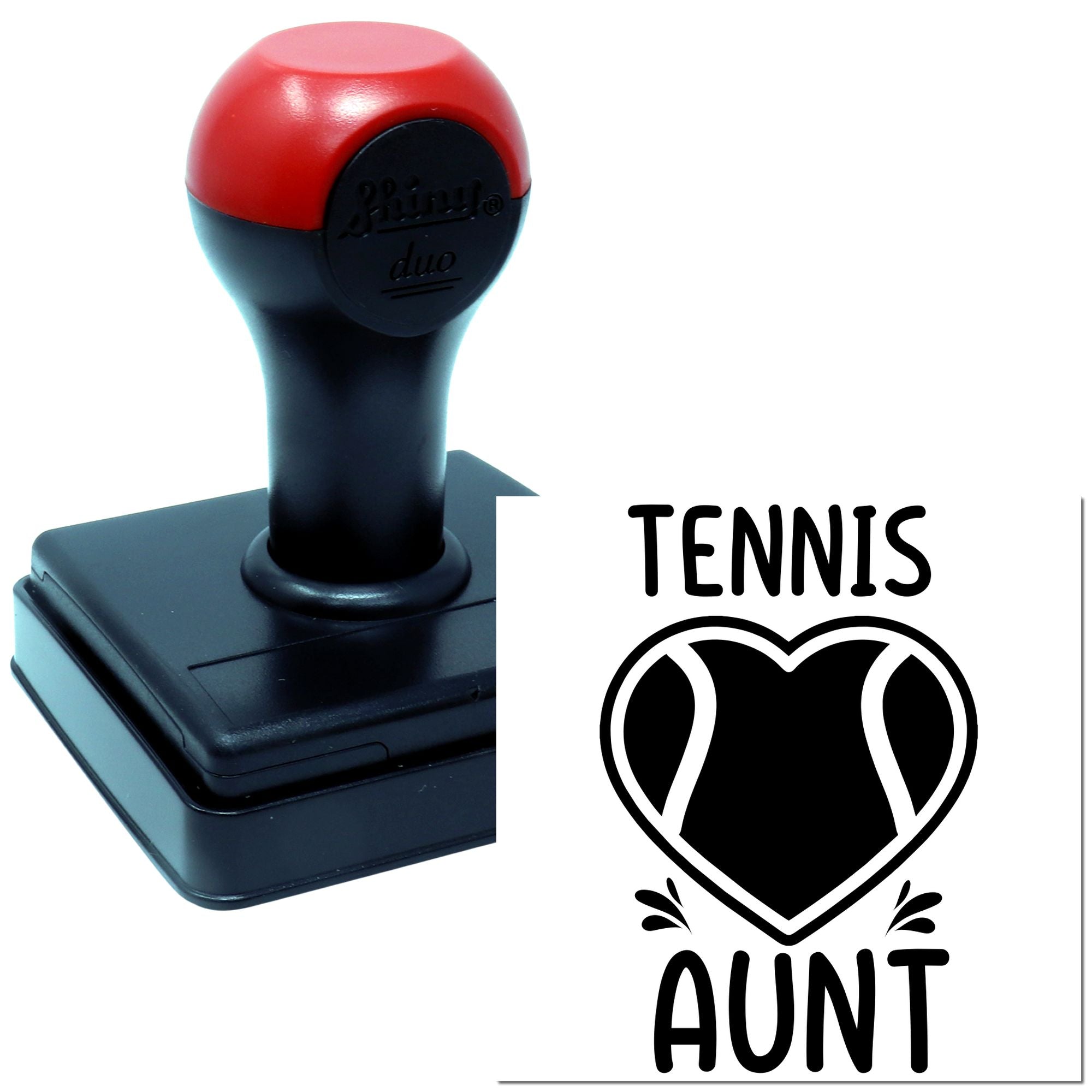 Duo Tennis Aunt Heart Emblem Design Hand Stamp