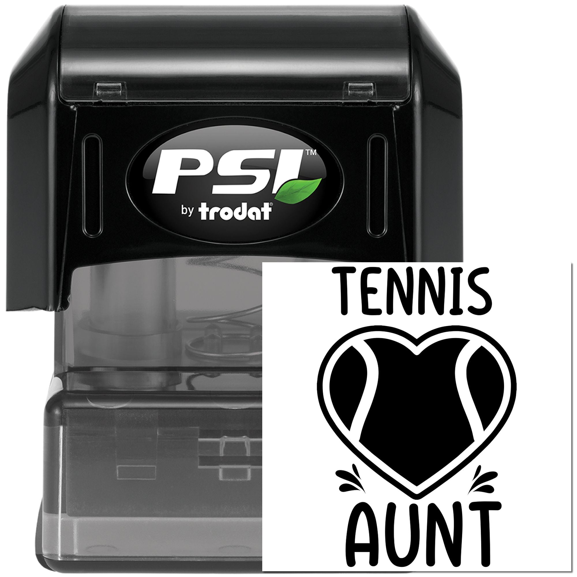 Pre-Inked Tennis Aunt Heart Party Favor Stamp