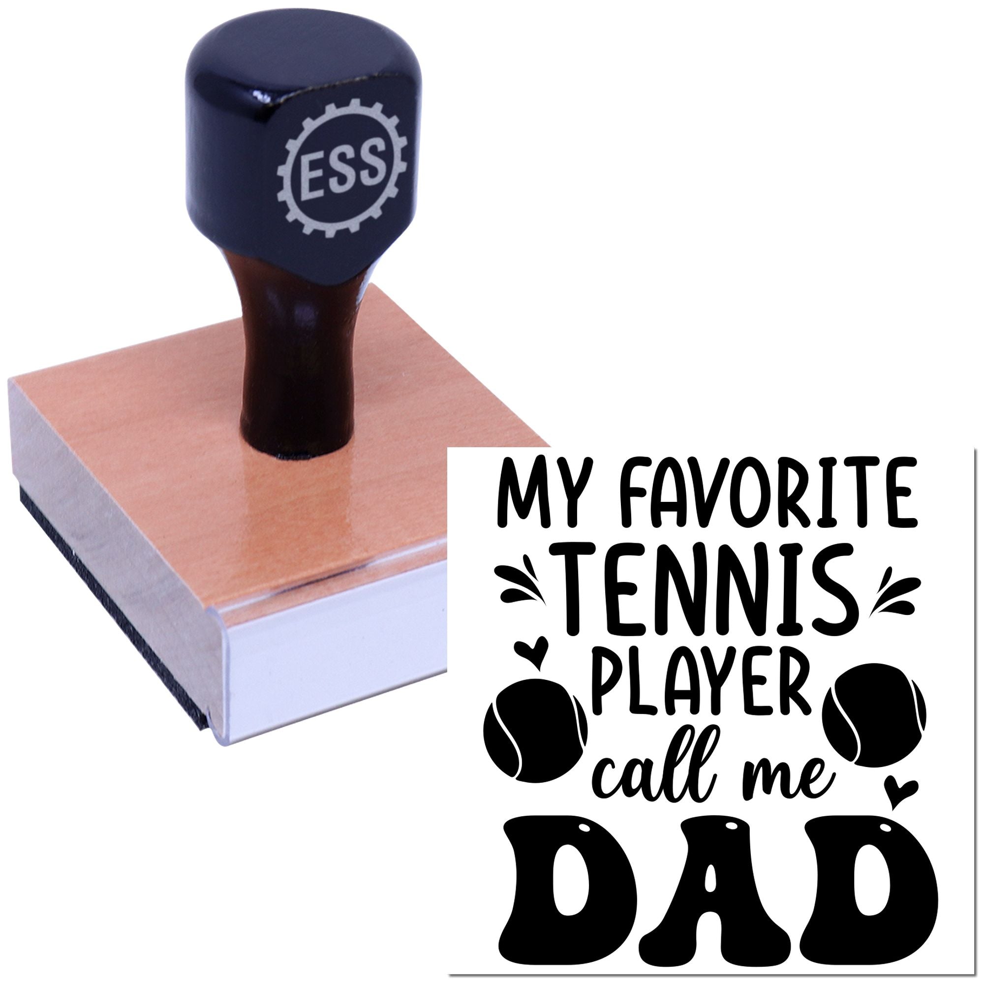 Proud Tennis Dad Paper Craft Rubber Stamp