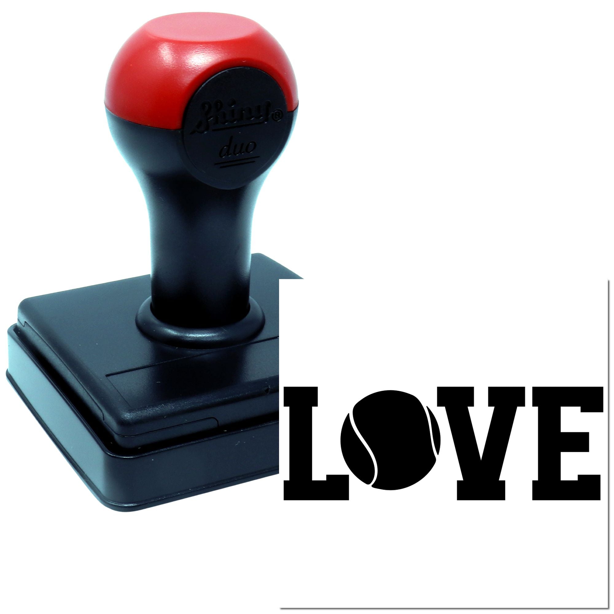 Duo Tennis Ball Replaces O In Love Hand Stamp