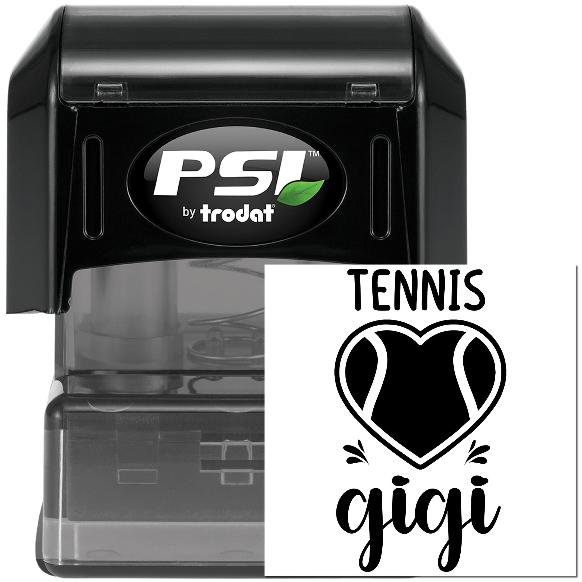 Pre-Inked Tennis Heart Design Paper Craft Stamp