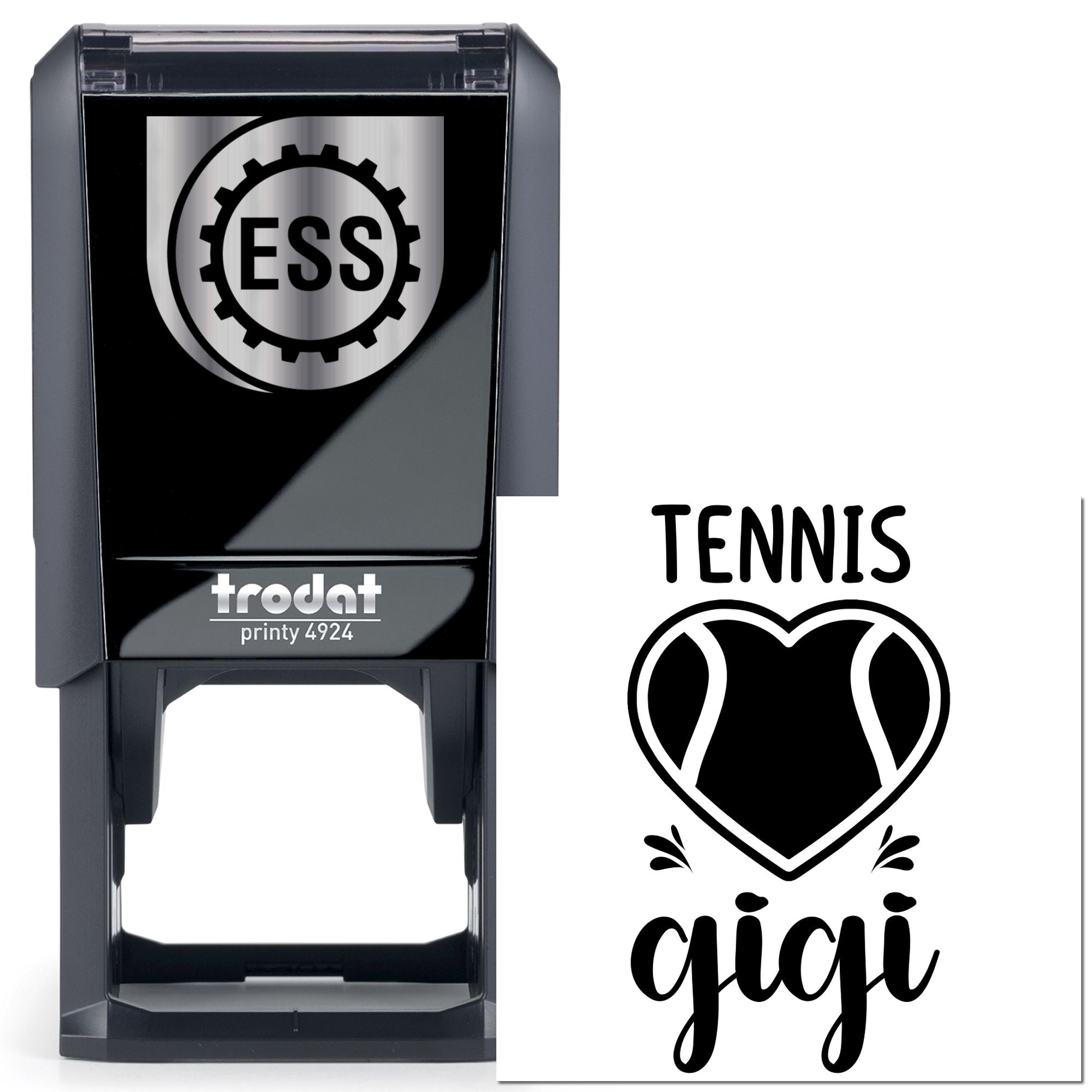 Self-Inking Tennis Heart Papercraft Stamp