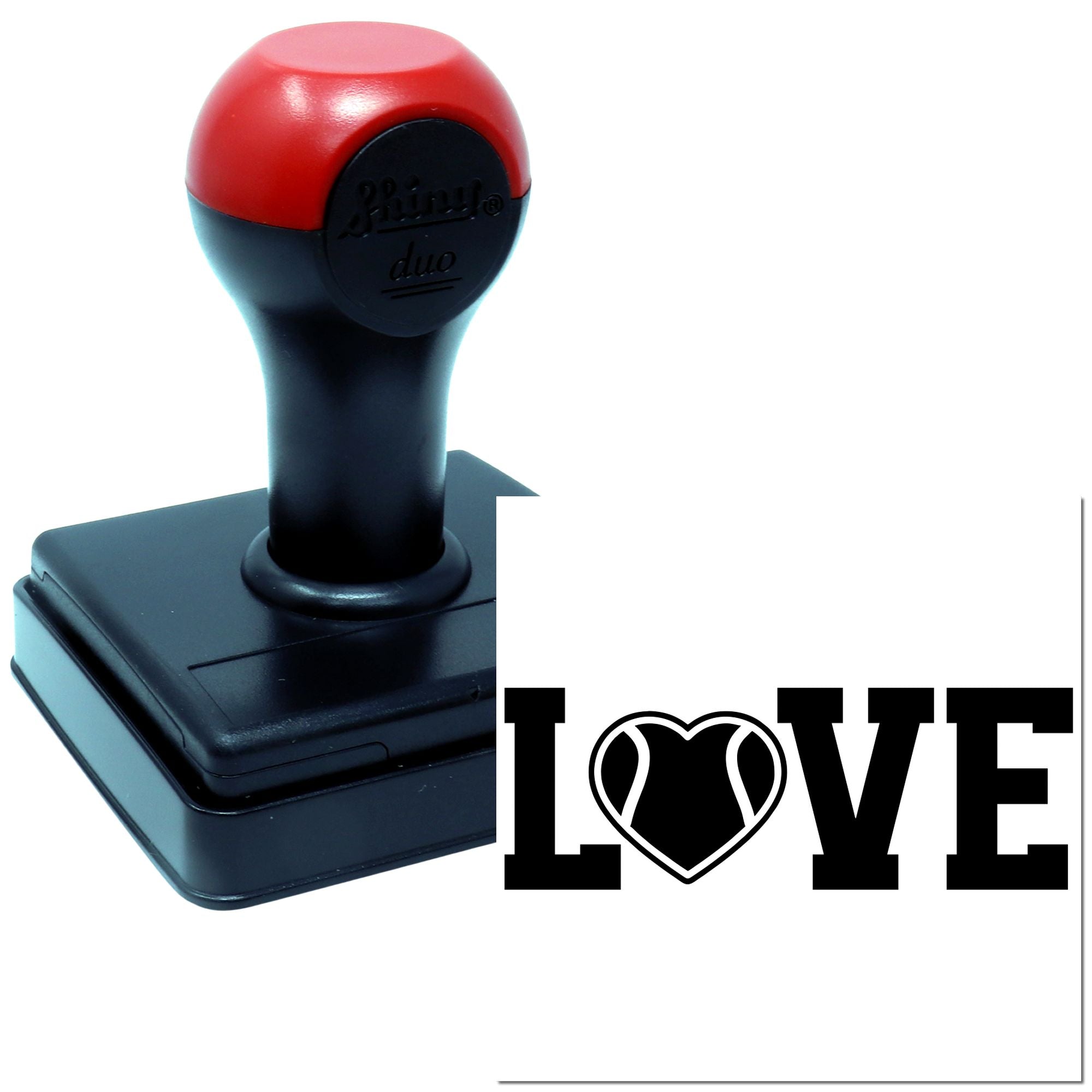 Duo Tennis Love Heart Sports Graphic Hand Stamp