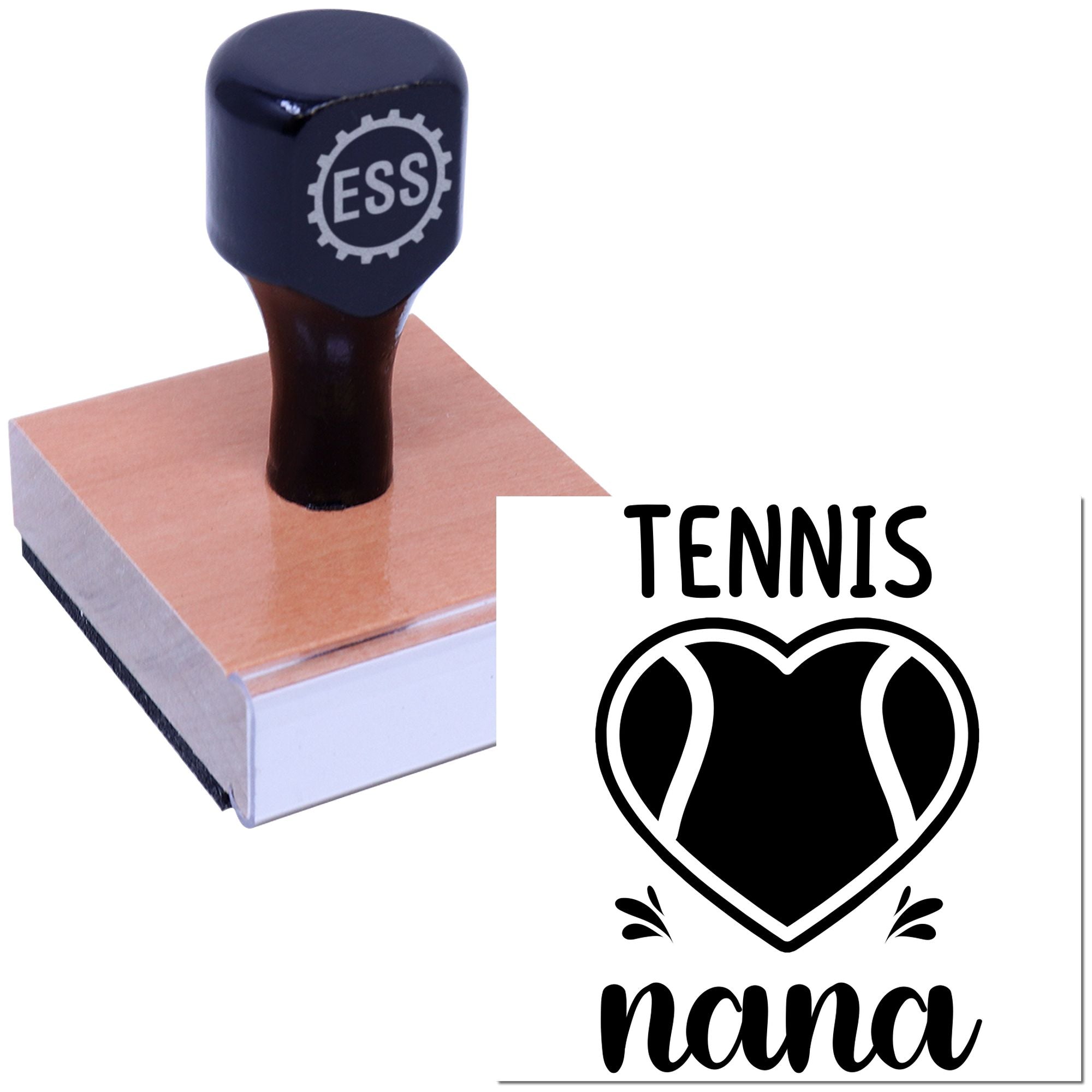 Nana Loves Tennis Greeting Card Rubber Stamp