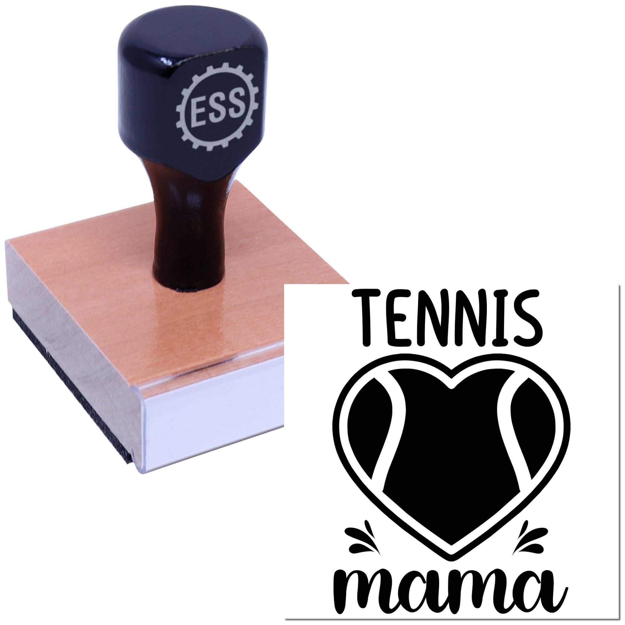 Heartfelt Tennis Mom Mini Card Rubber Stamp