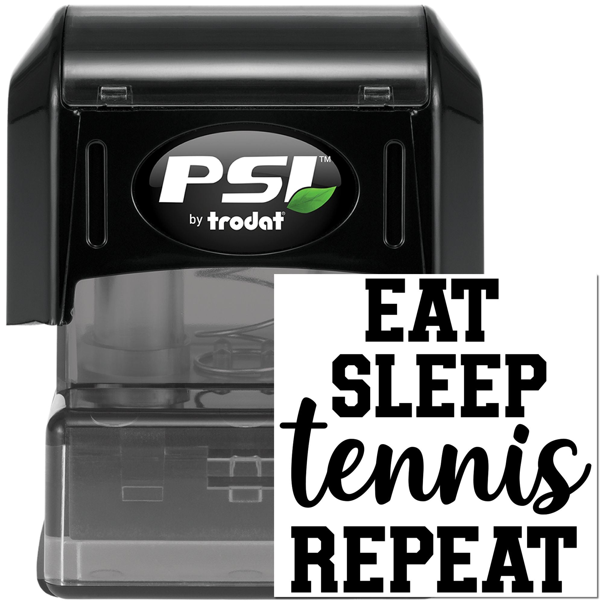 Pre-Inked Eat Sleep Tennis Greeting Card Stamp