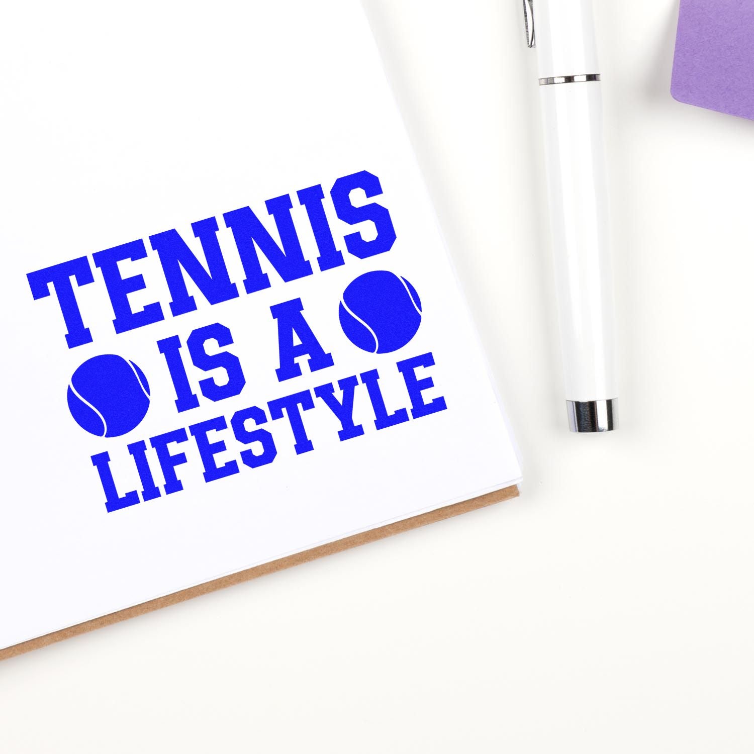 Pre-Inked Tennis Is Lifestyle Note Card Stamp
