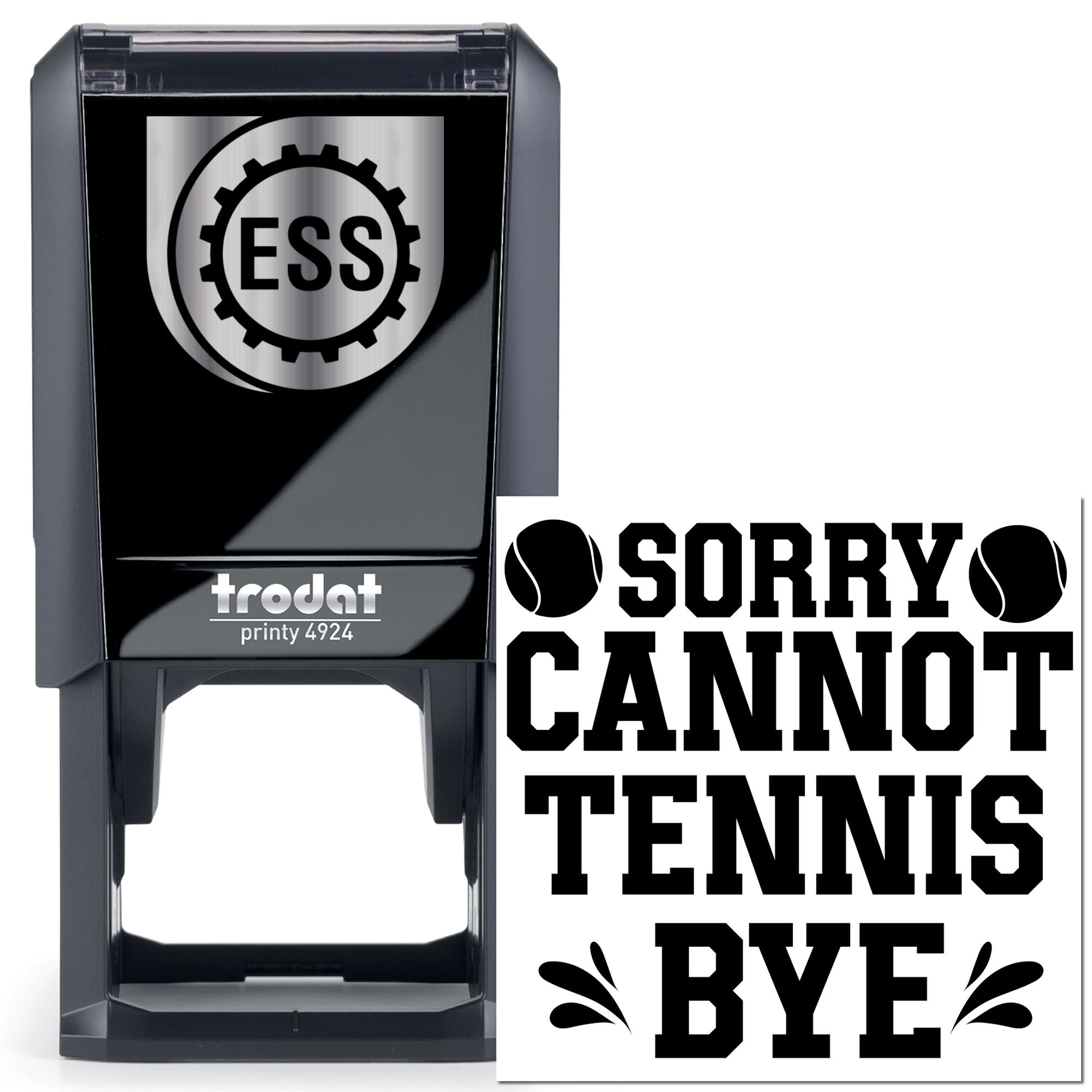 Self-Inking Tennis Bye Favor Tag Stamp
