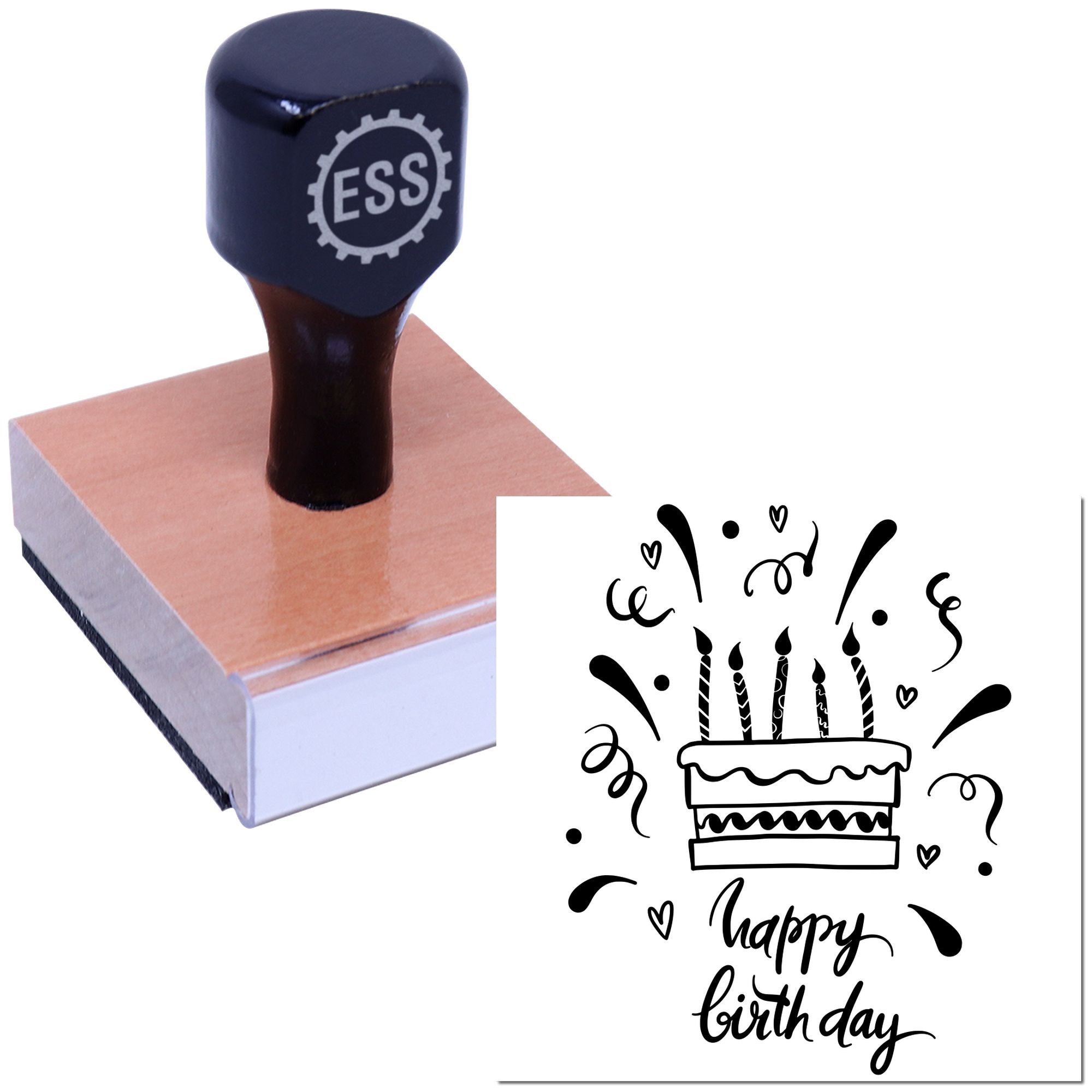 Festive Cake Delight Crafting Rubber Stamp