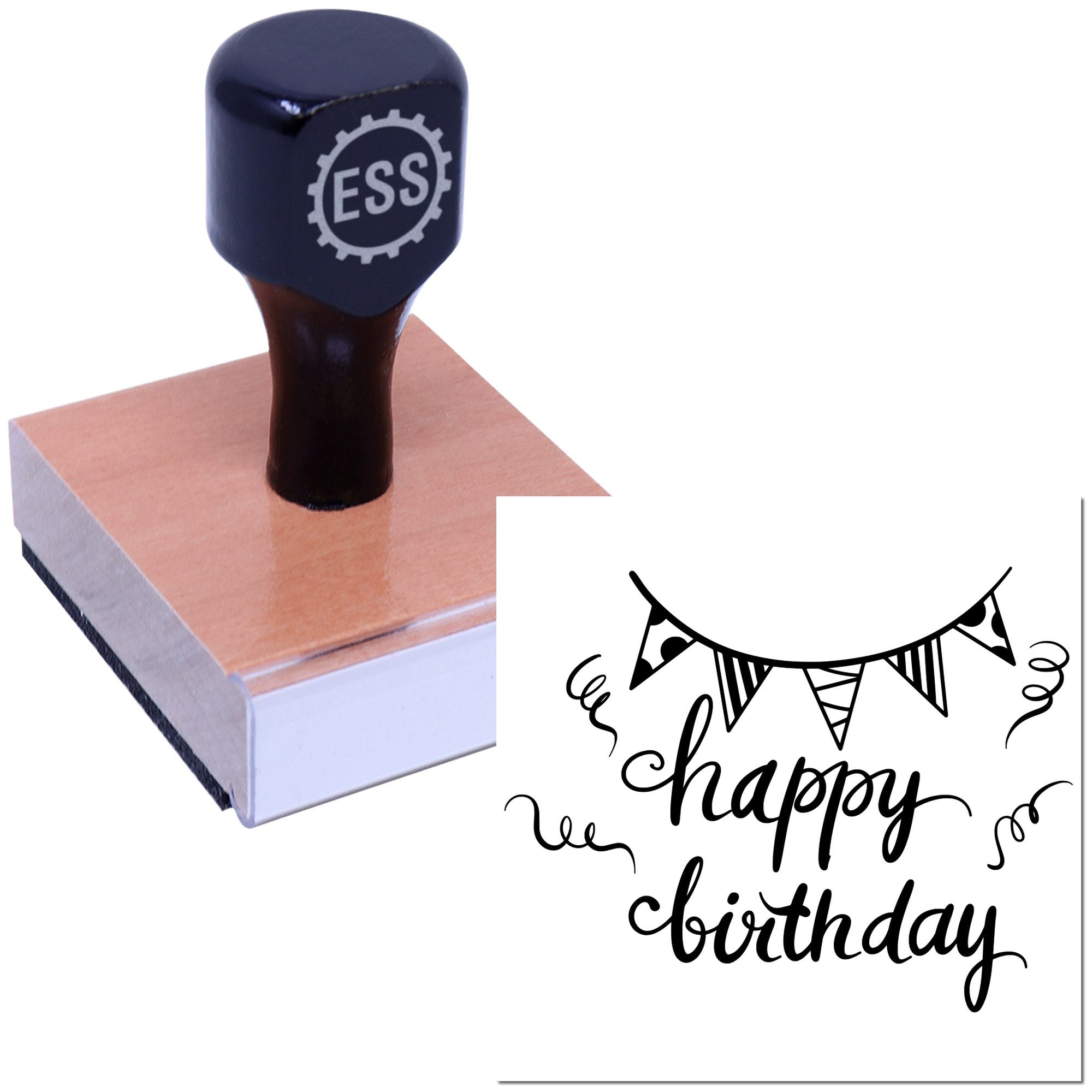 Festive Bunting Celebration Card Making Rubber Stamp