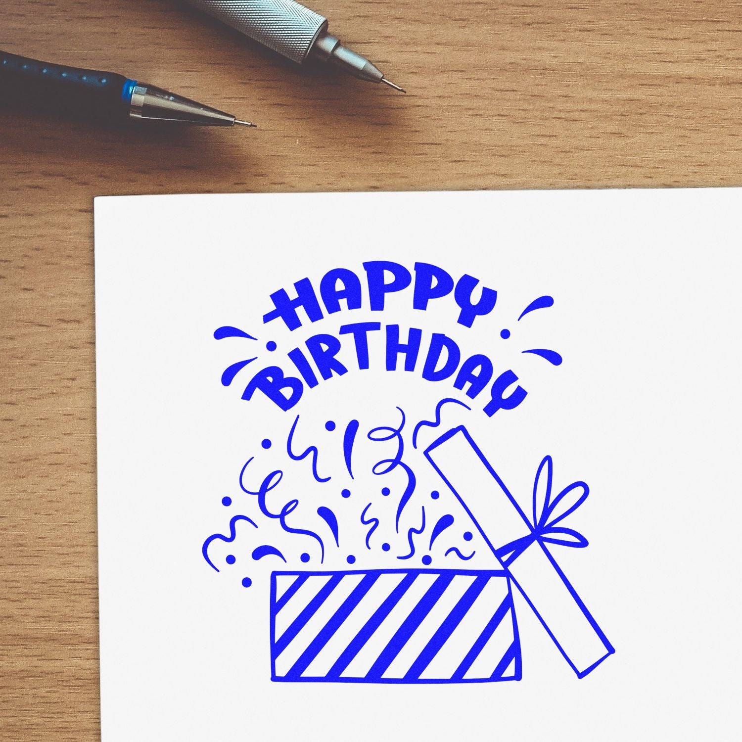 Birthday Confetti Blast Paper Craft Rubber Stamp