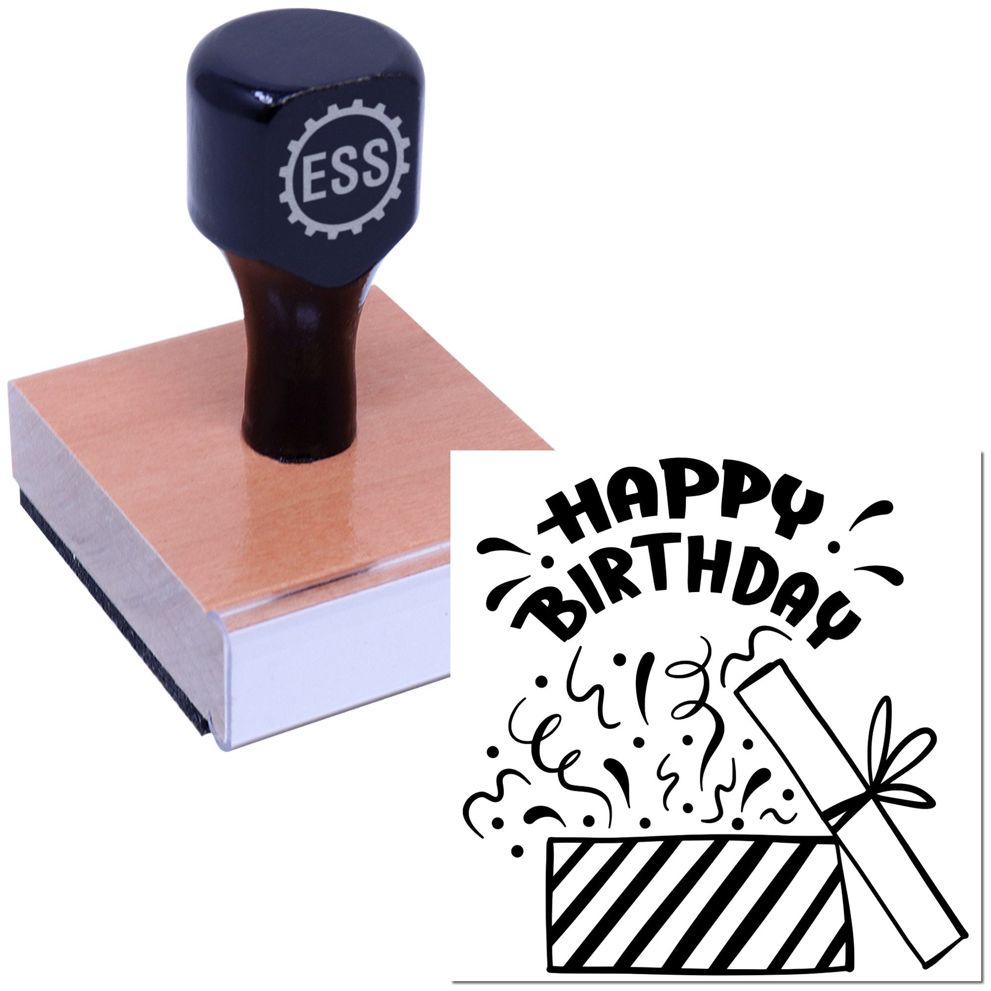 Birthday Confetti Blast Paper Craft Rubber Stamp