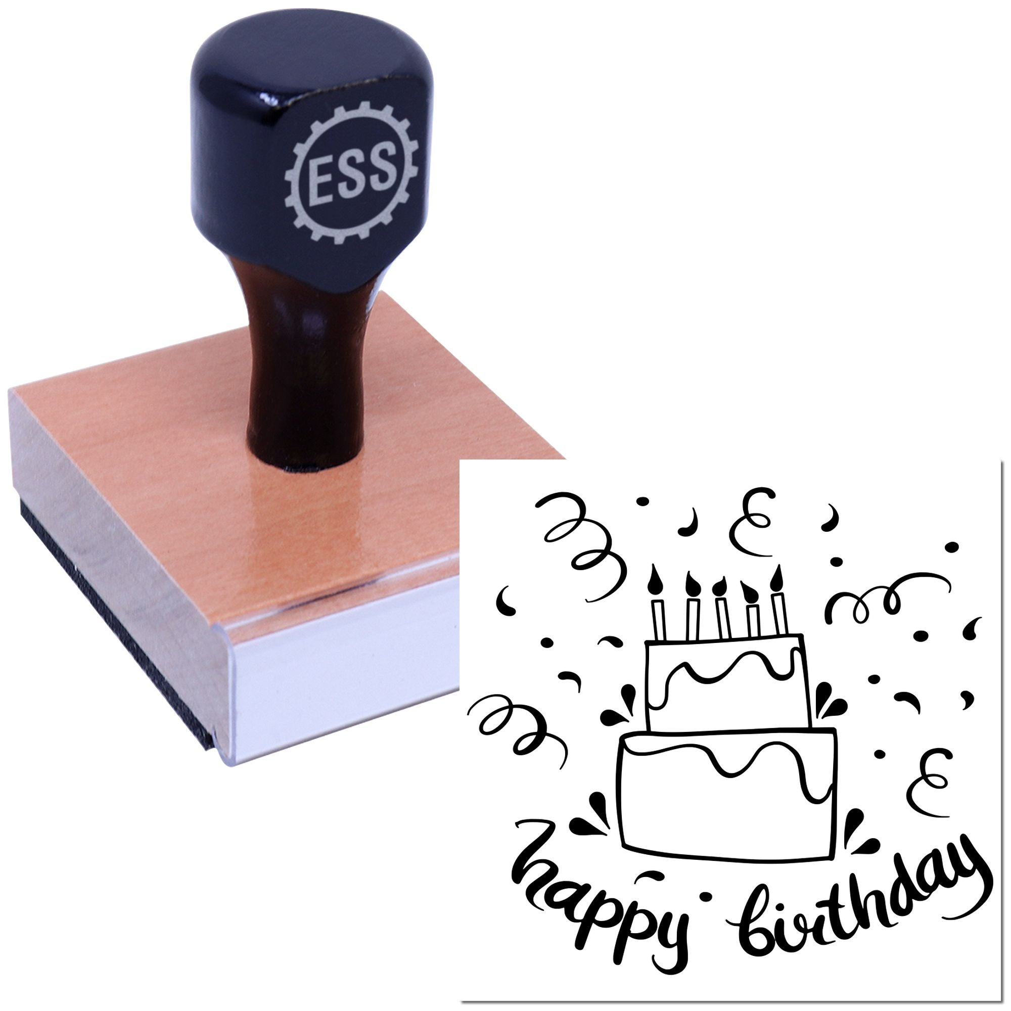 Festive Cake Party Craft Rubber Stamp