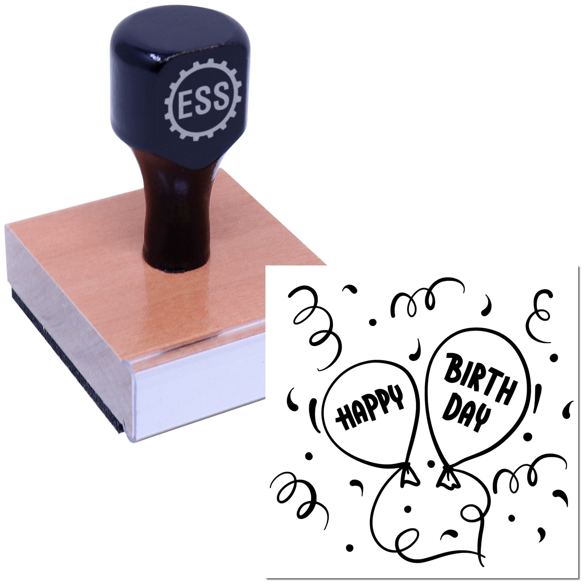Birthday Balloon Extravaganza Card Making Rubber Stamp