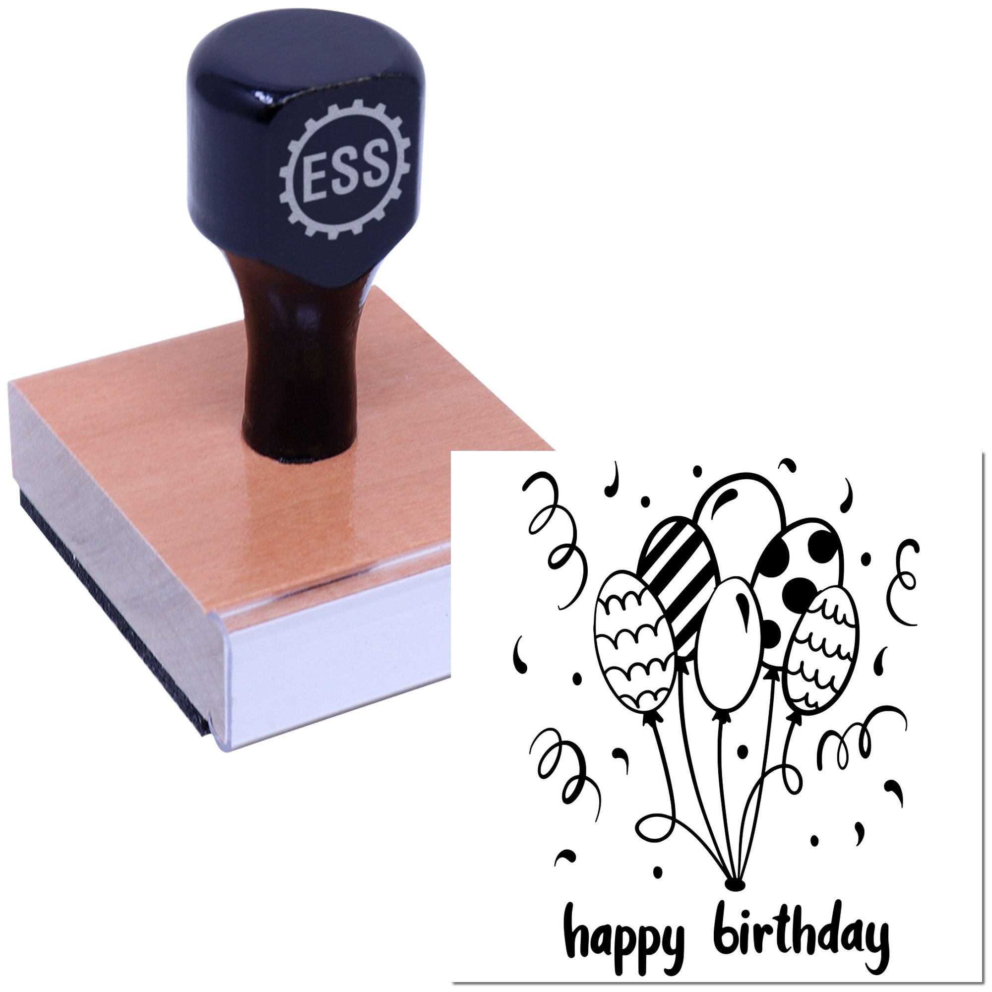 Festive Birthday Celebration Paper Craft Rubber Stamp