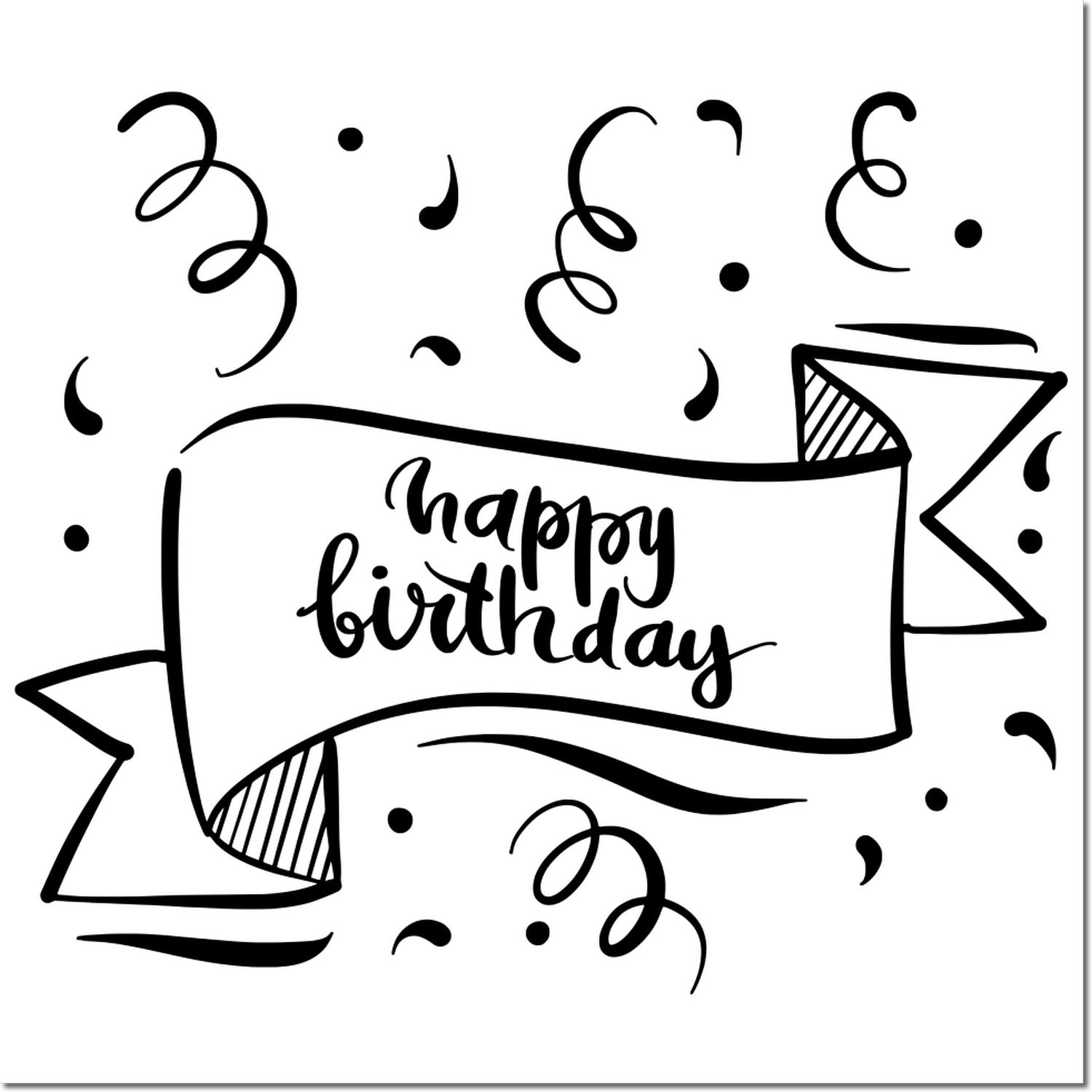 PSI Pre-Inked Confetti Birthday Bash Card Making Stamp