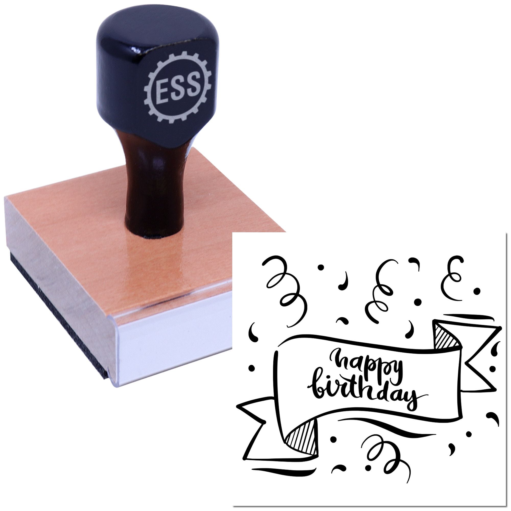 Confetti Birthday Bash Craft Rubber Stamp