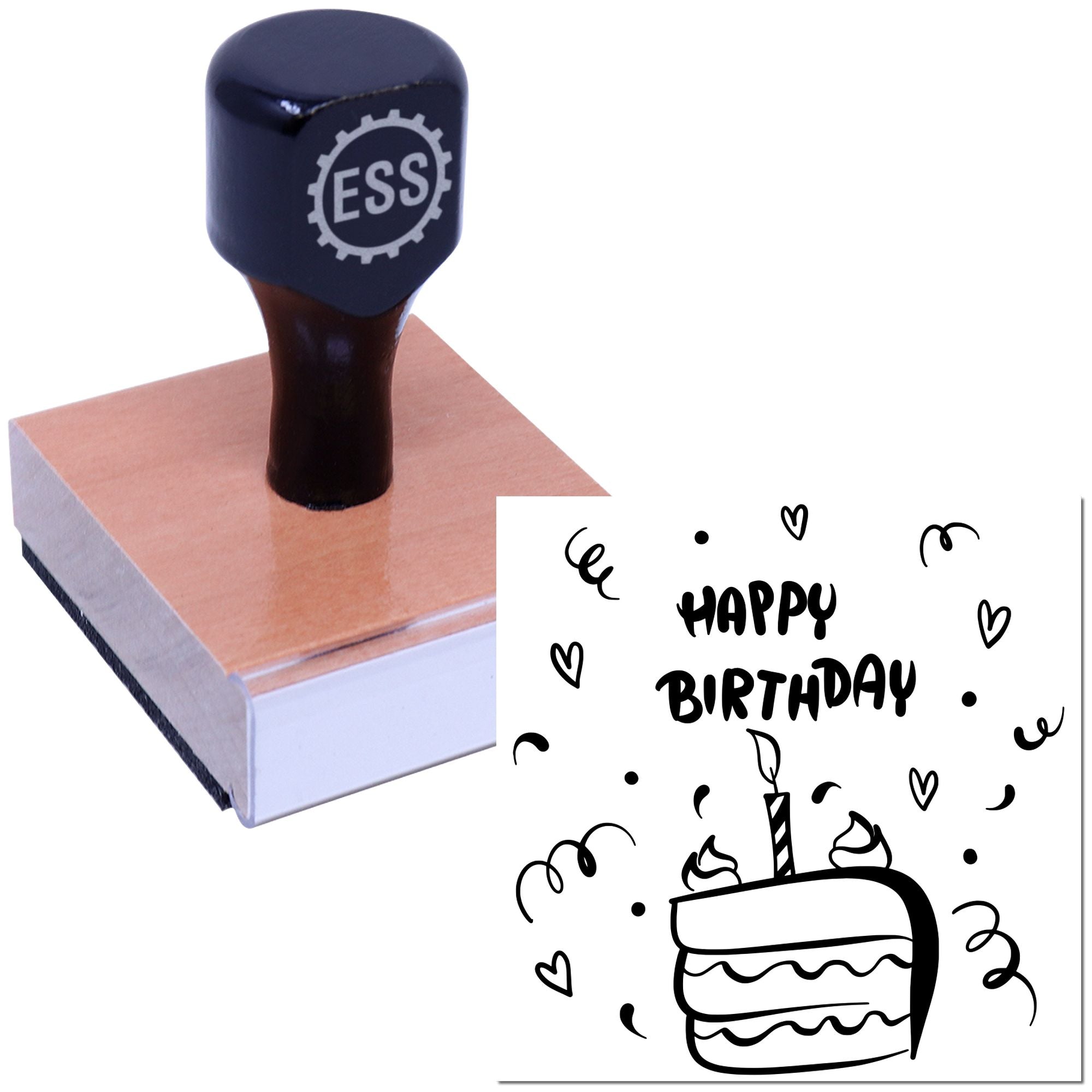 Festive Cake Gathering Card Rubber Stamp