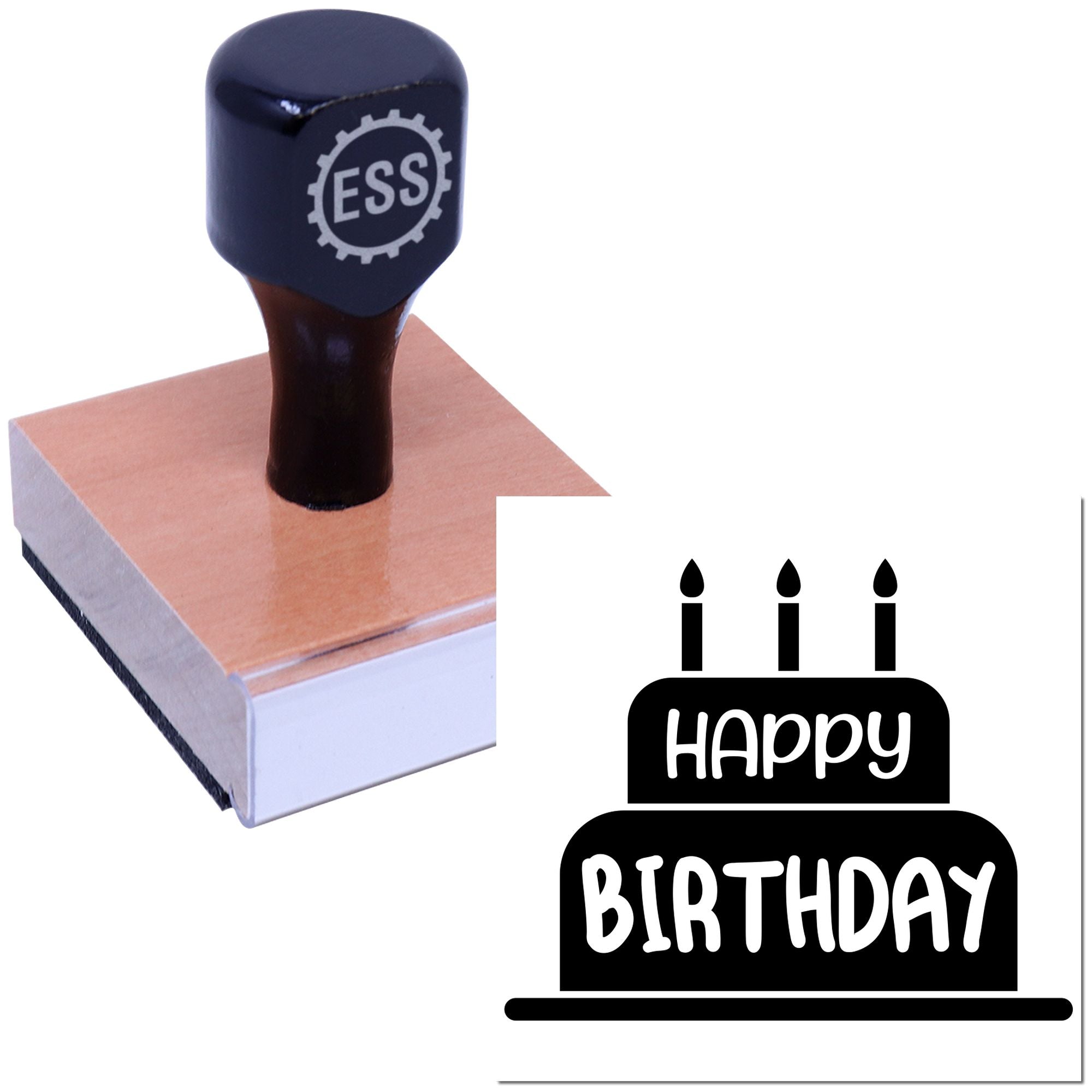 Joyful Birthday Gala Card Rubber Stamp