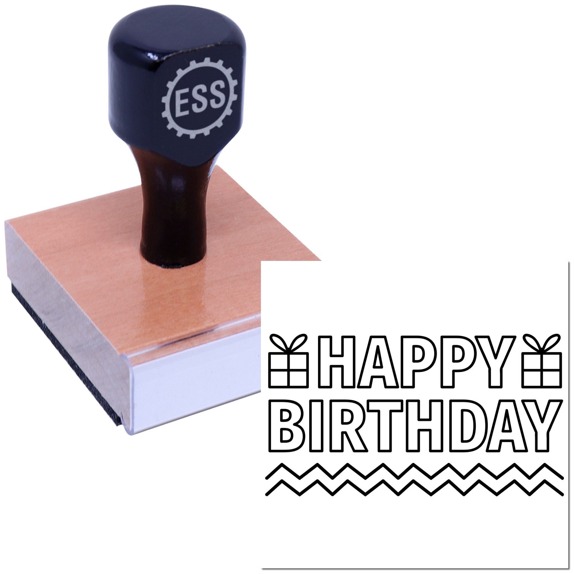 Birthday Celebration Banner Card Rubber Stamp